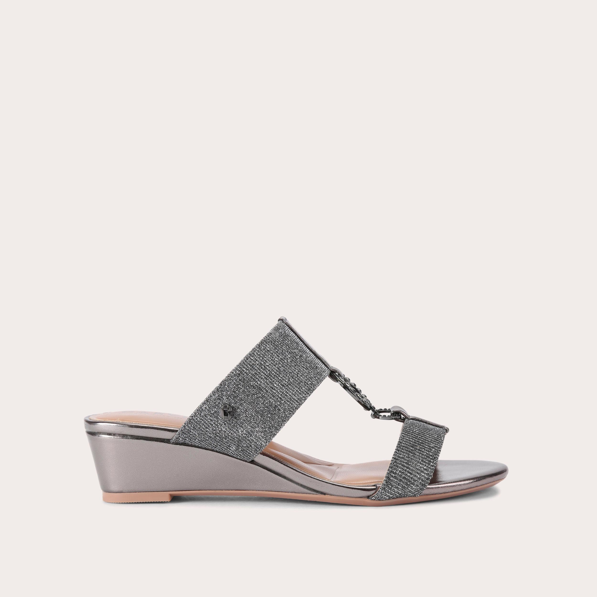 Arletta Mid Wedge Heel - metallics
