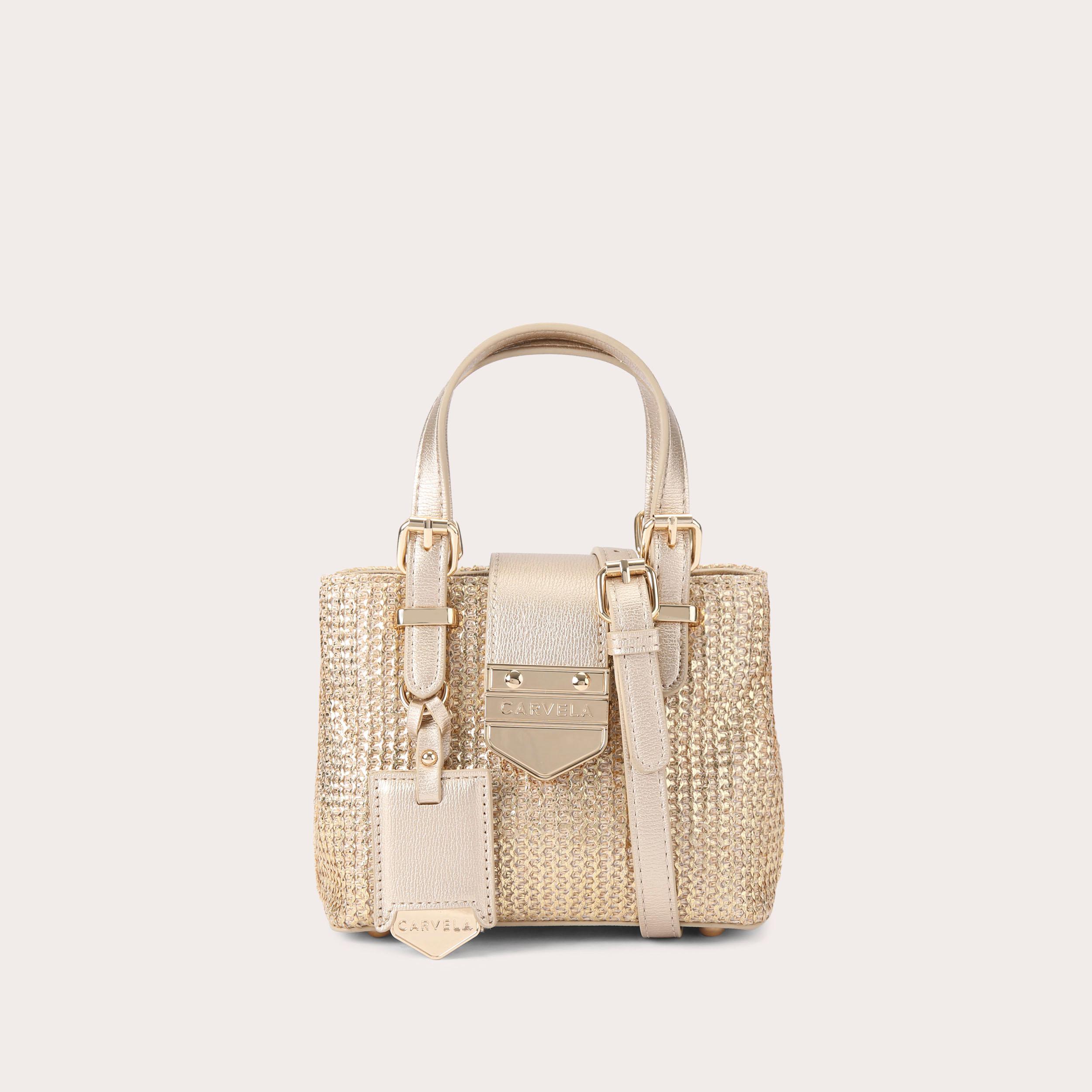 carvela MARIA MICRO TOTE Metallic Gold Synthetic Micro Tote Bag by CARVELA