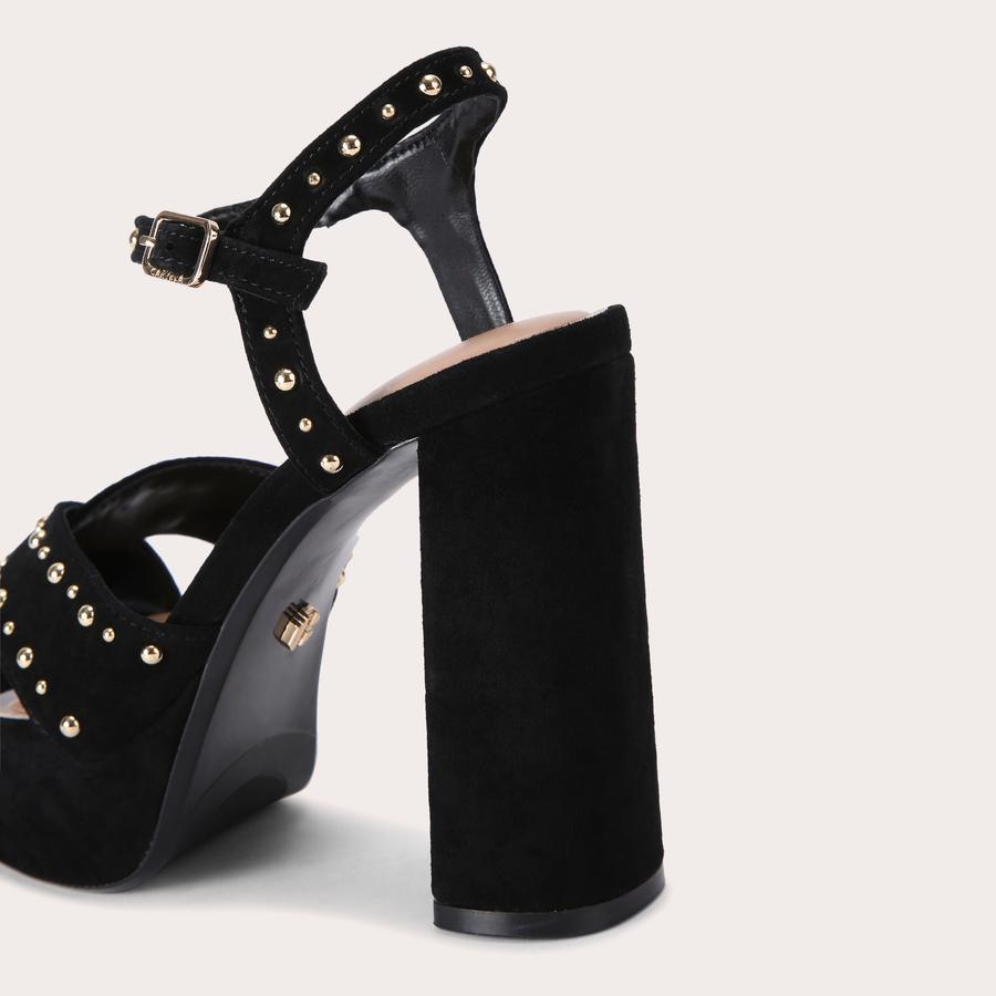 Sandales Plateformes Nasty Gal - Suède Noir - Taille 9 US - Bride Cheville Zip