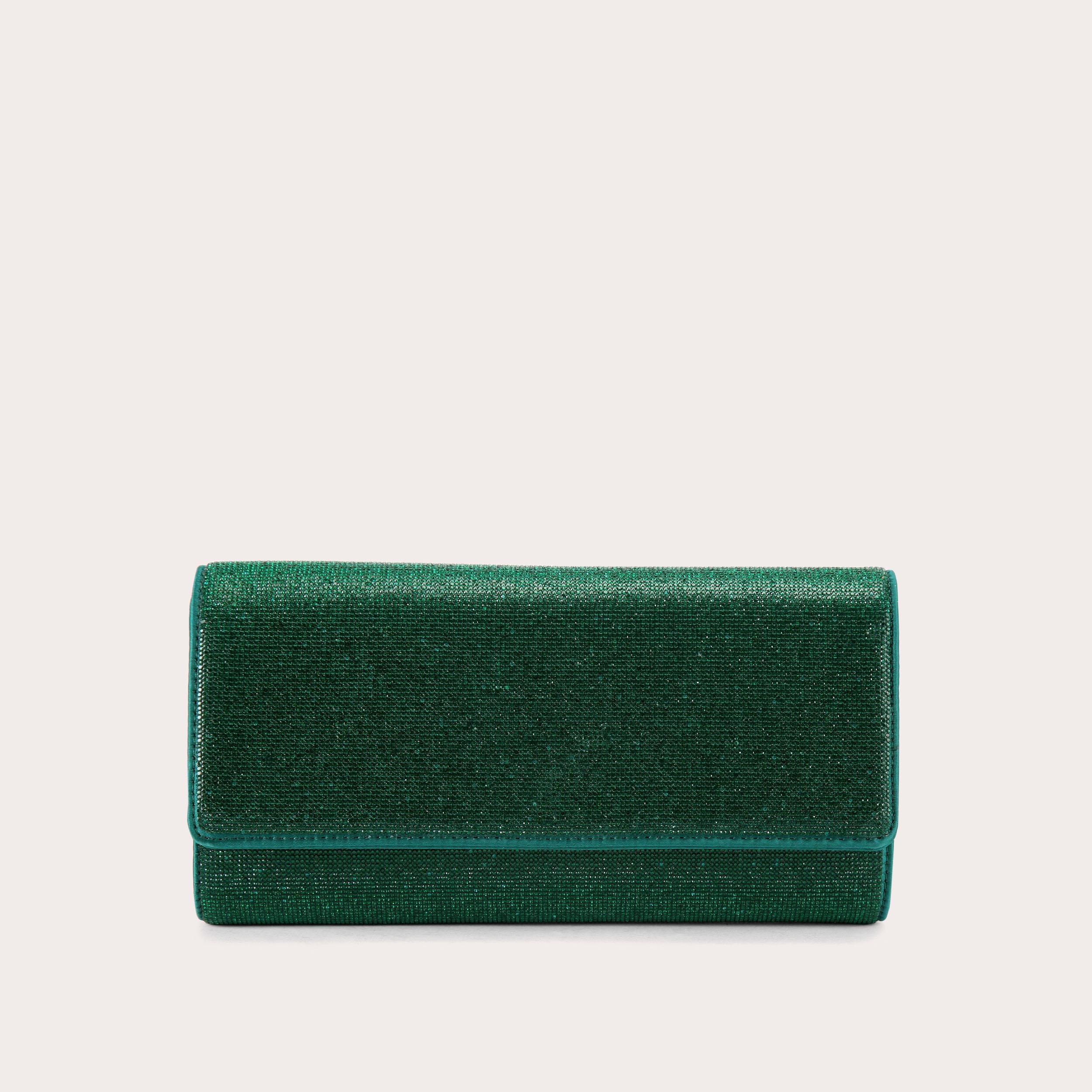 SPIRAL CLUTCH Dark Green Crystal Clutch Bag by CARVELA