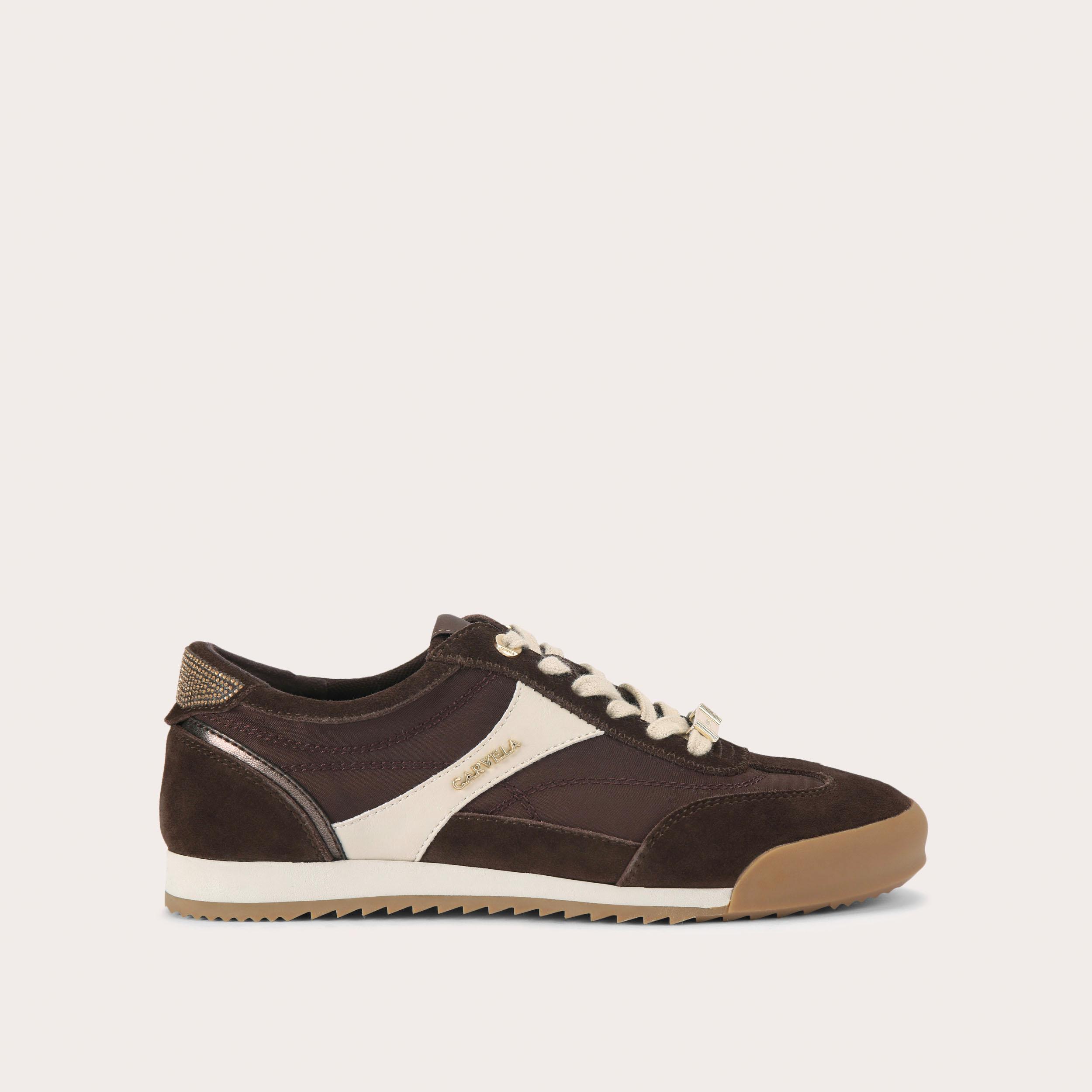 COSTA Brown Nylon Lace Up Sneaker by CARVELA