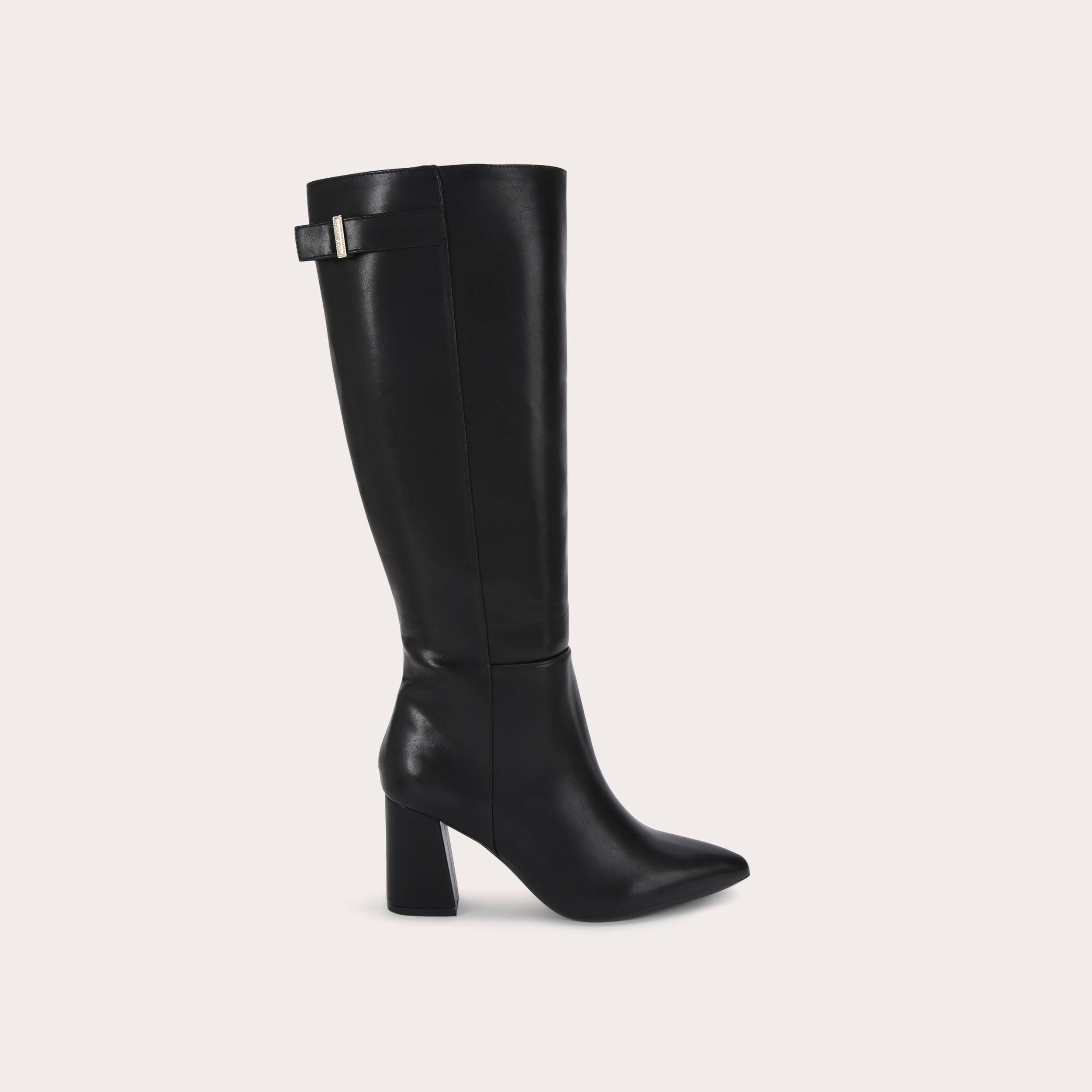REFINED KNEE BOOT Black Leather Knee Boot by CARVELA