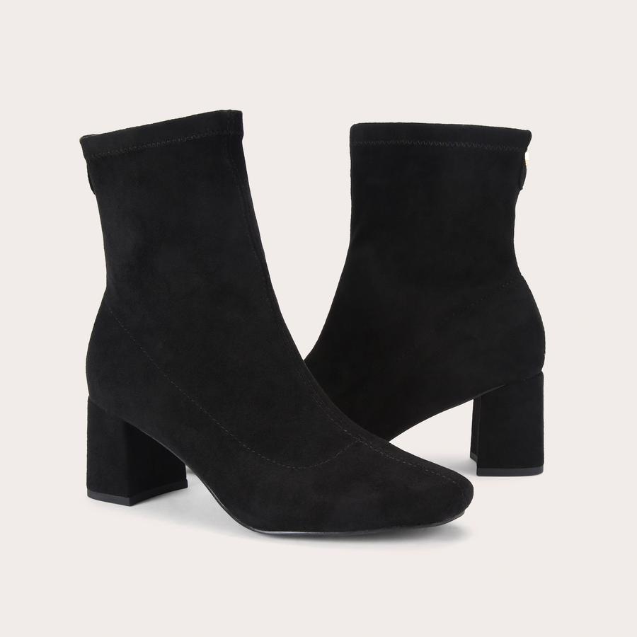 CORSANO ANKLE Black Microsuede Heeled Boot by CARVELA