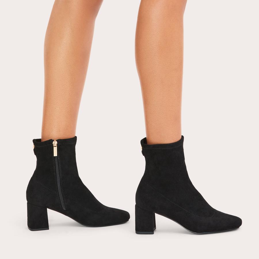 CORSANO ANKLE Black Microsuede Heeled Boot by CARVELA