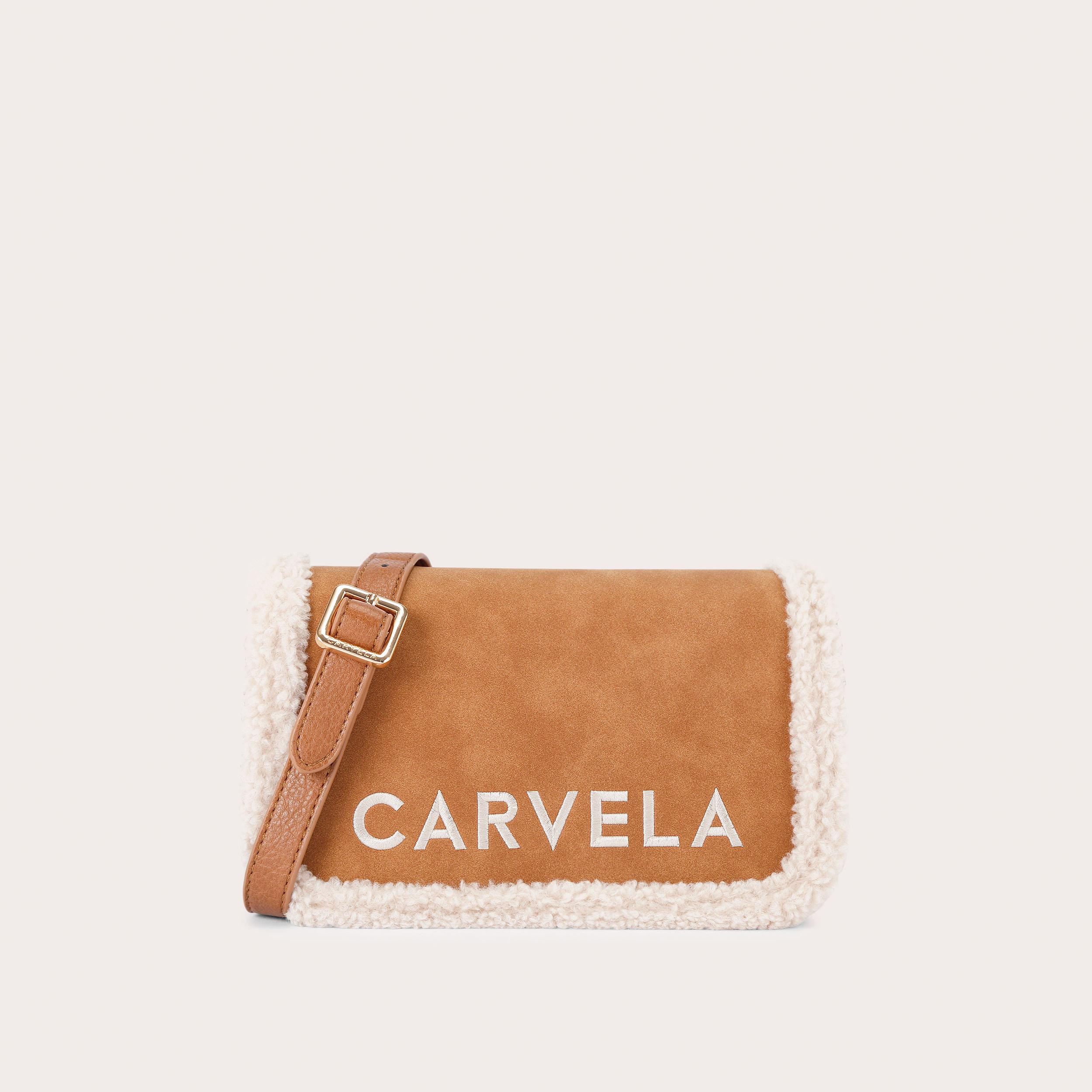 Frame Fur Shoulder Bag - tan