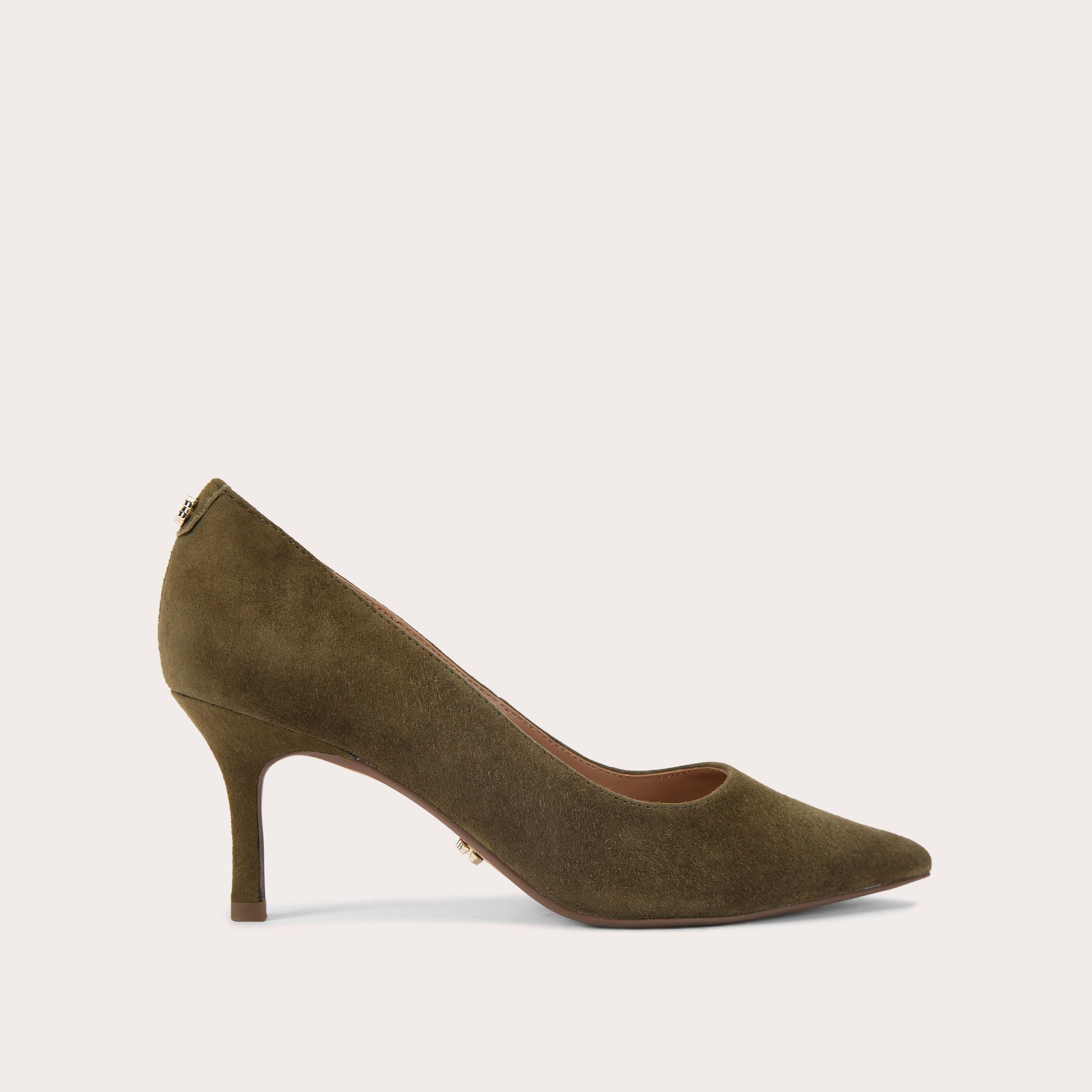 POMPEII COURT Green Suede Leather Court Heel by CARVELA
