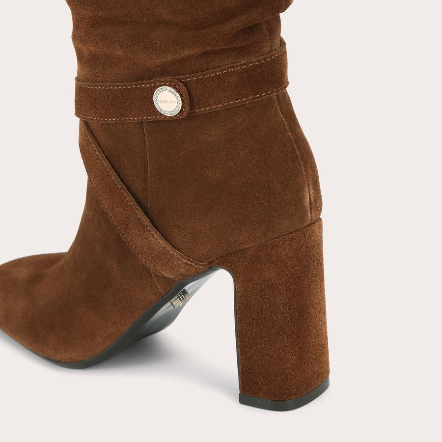 JACKPOT SLOUCH KNEE Mid Brown Suede Boot by CARVELA