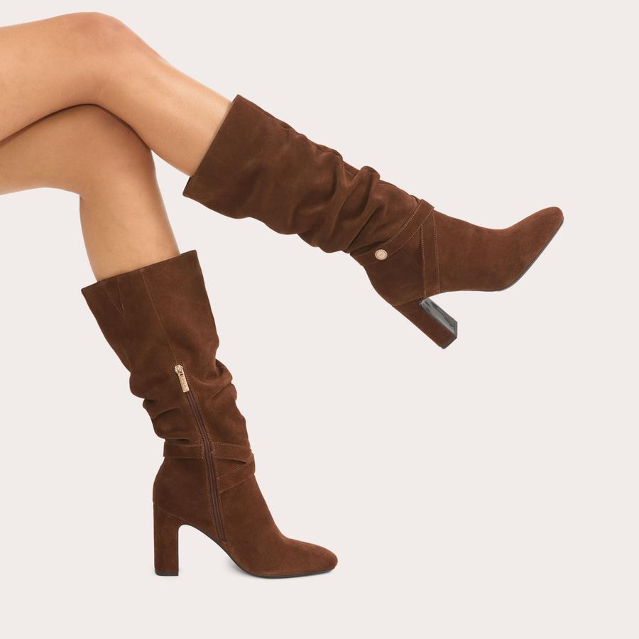 JACKPOT SLOUCH KNEE Mid Brown Suede Boot by CARVELA
