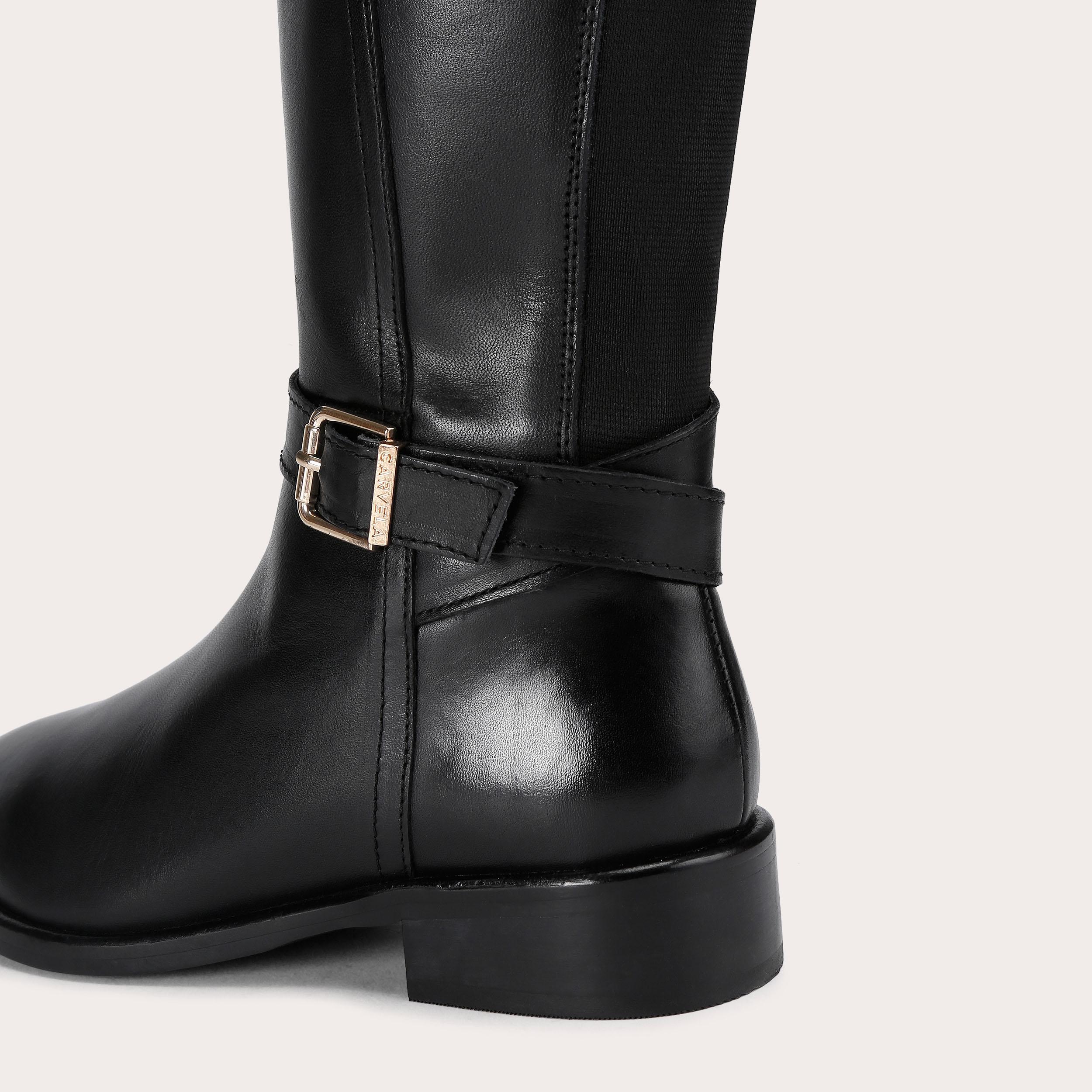 PIENZA RIDING BOOT WF Black Leather Riding Boot by CARVELA