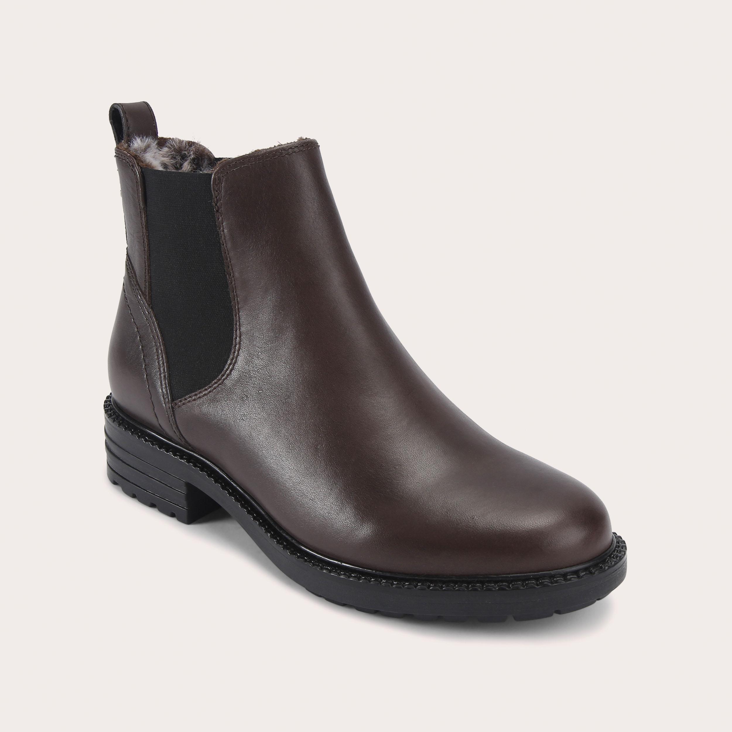 RUSS WIDE FIT Brown Leather Ankle Boot by CARVELA COMFORT