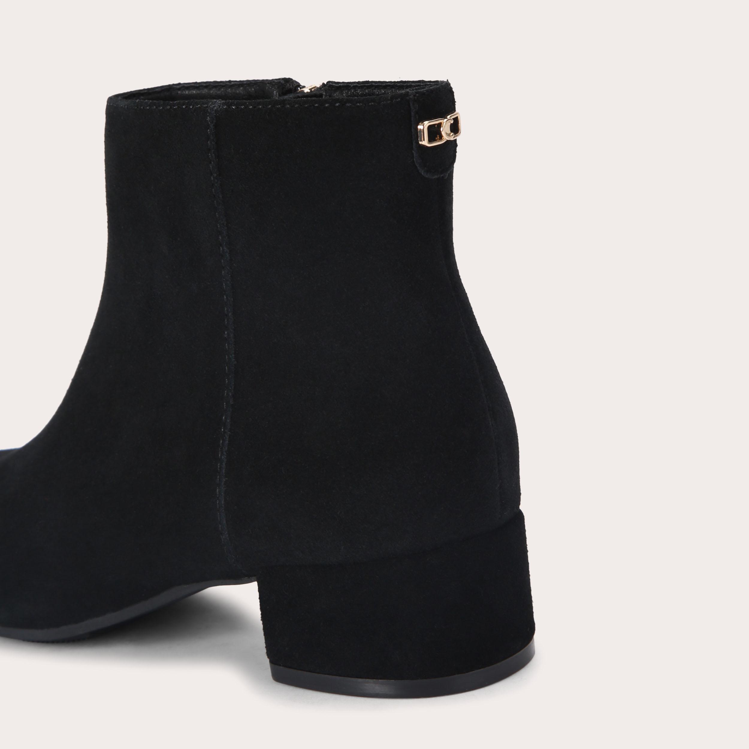 GAIA ANKLE Black Suede Heeled Ankle Boot by CARVELA
