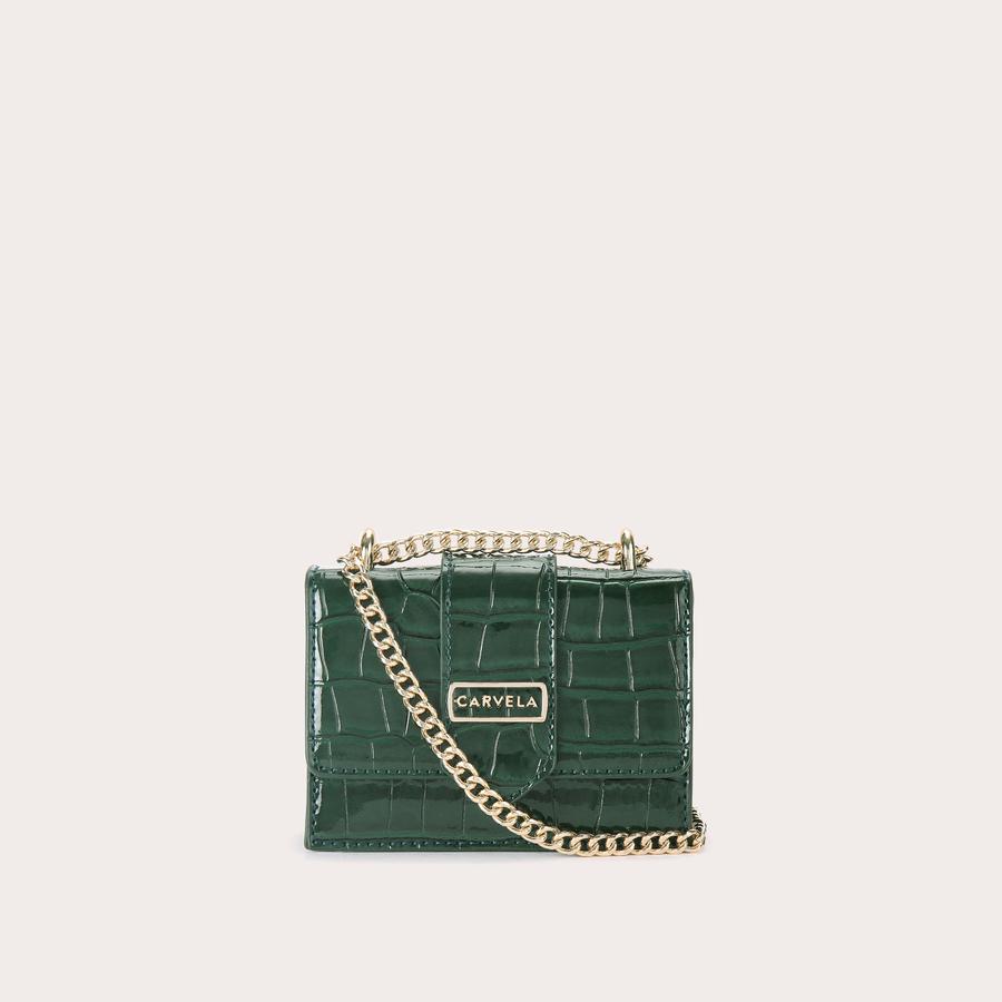 JESSICA MICRO Dark green Micro Cross Body Bag by CARVELA