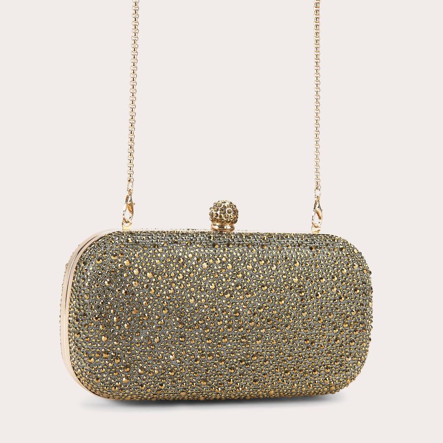 CECILIA HARD CLUTCH Bronze Crystal Clutch Bag by Carvela