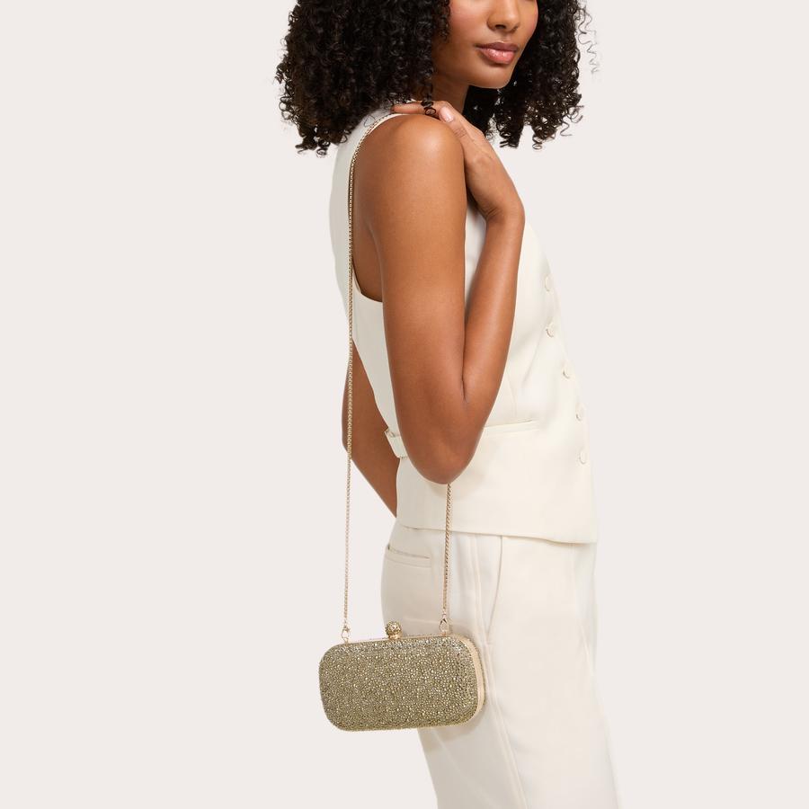 CECILIA HARD CLUTCH Bronze Crystal Clutch Bag by Carvela