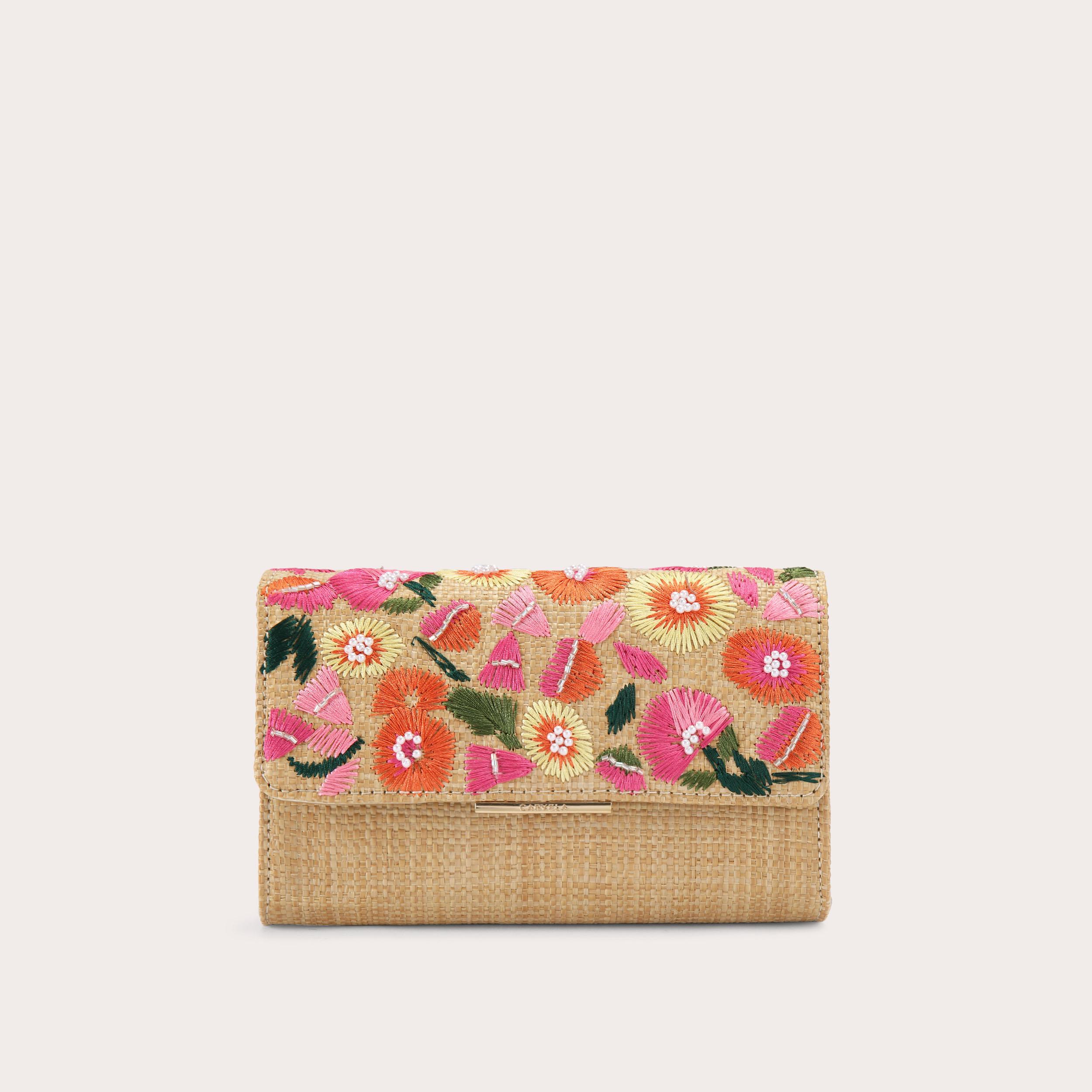 GIORGIA FLOWER CLUTCH Embroidered Floral Clutch Bag by Carvela