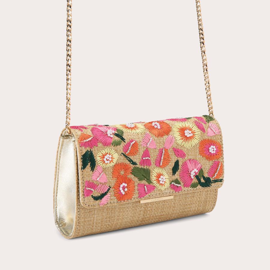 GIORGIA FLOWER CLUTCH Embroidered Floral Clutch Bag by Carvela