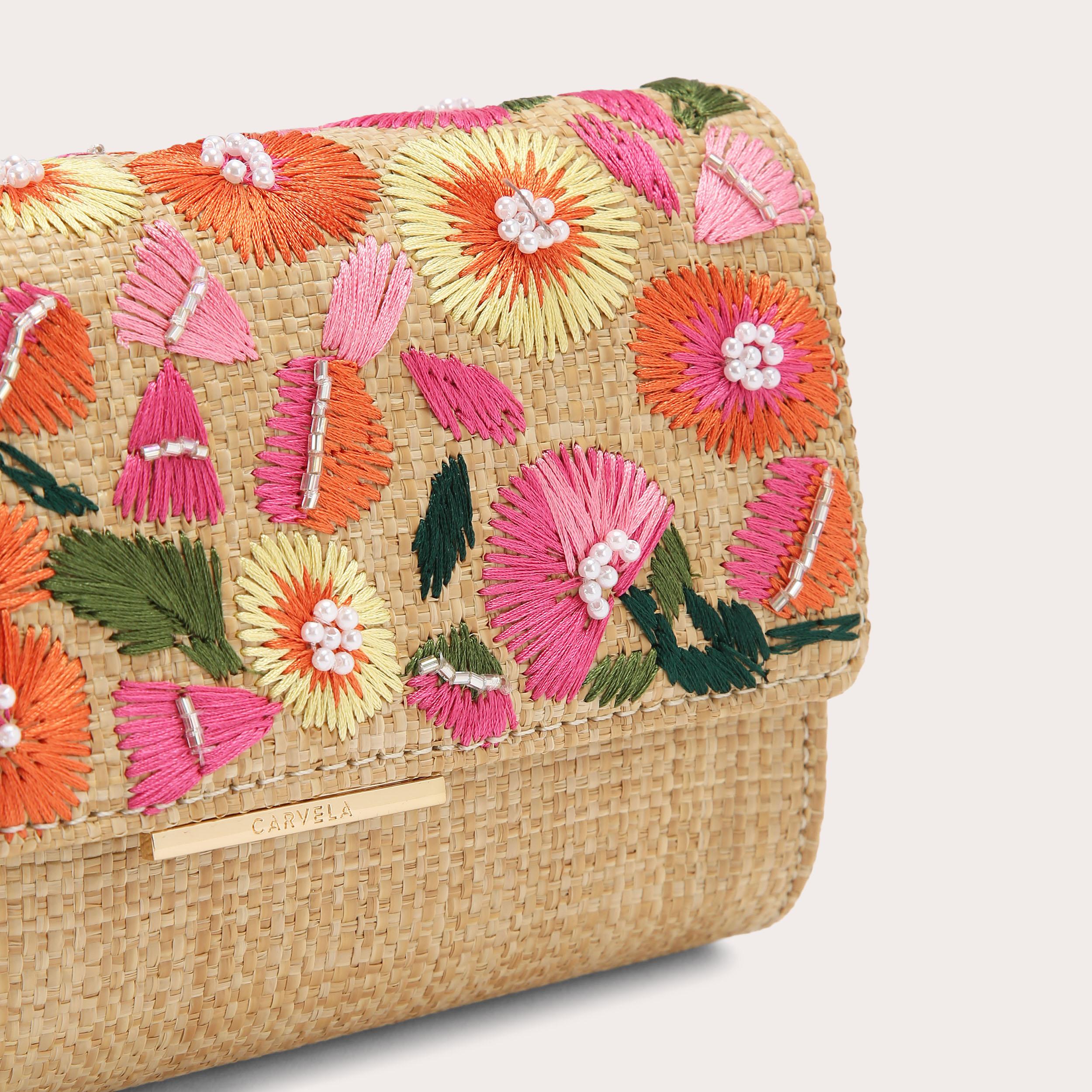 GIORGIA FLOWER CLUTCH Embroidered Floral Clutch Bag by Carvela