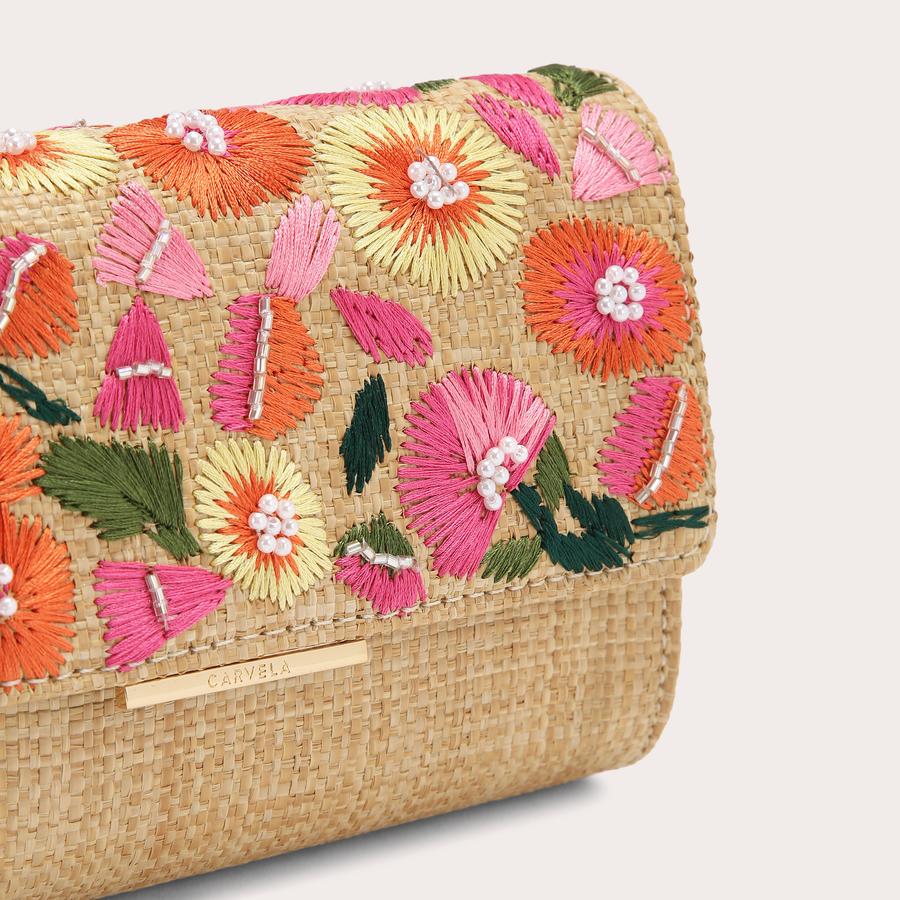 GIORGIA FLOWER CLUTCH Embroidered Floral Clutch Bag by Carvela
