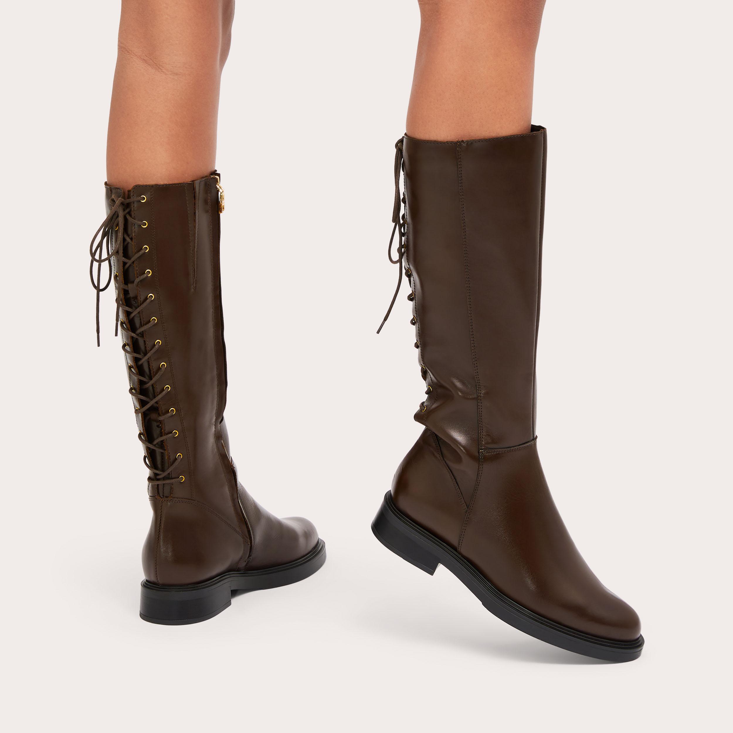 TRENTO KNEE Brown Leather Knee High Boot by CARVELA