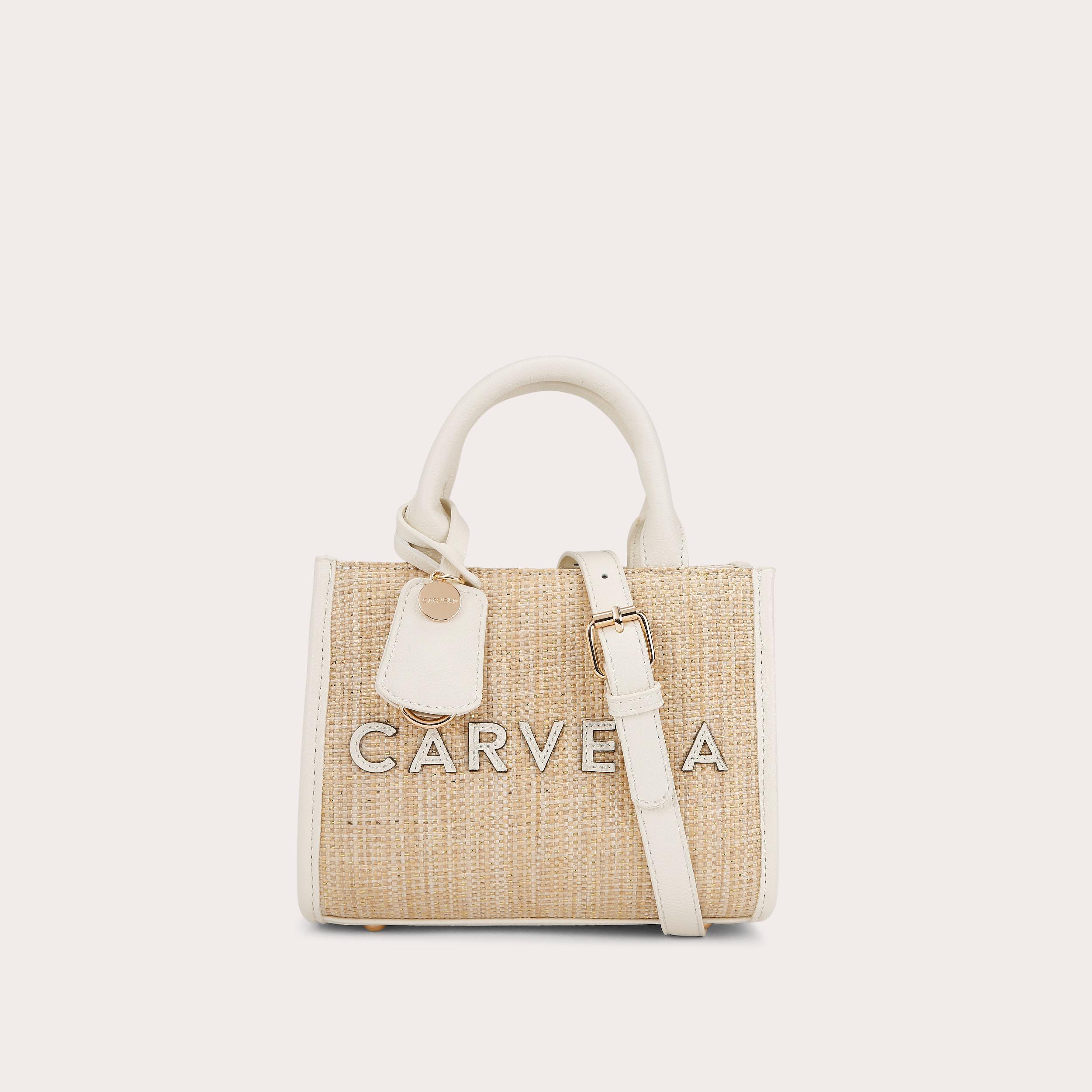 FRAME RAFFIA MICRO Bone Beige Raffia Micro Tote Bag by Carvela