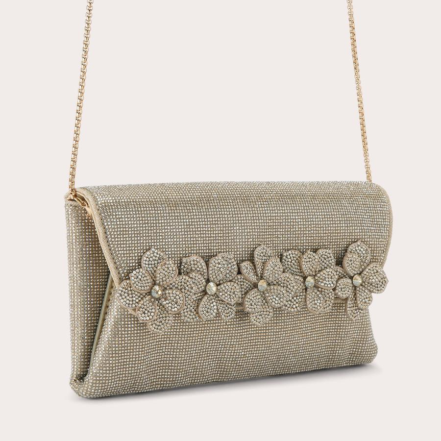 PETALO ENVELOPE CLUTCH Bronze Crystal Clutch Bag by Carvela