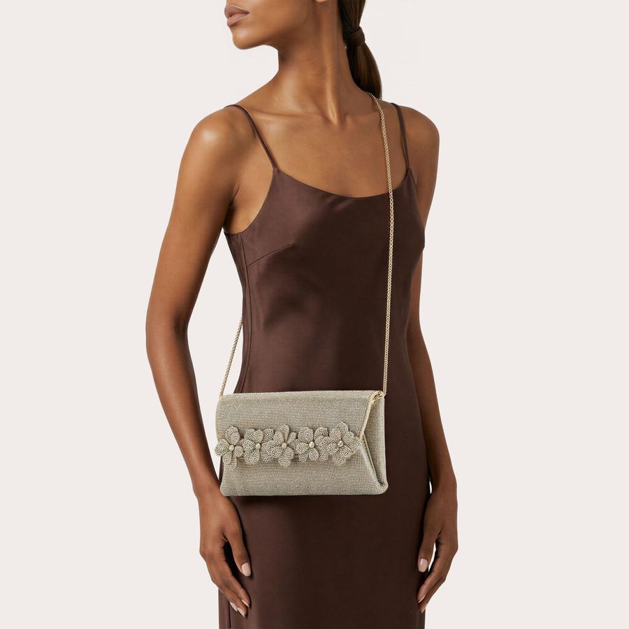 PETALO ENVELOPE CLUTCH Bronze Crystal Clutch Bag by Carvela