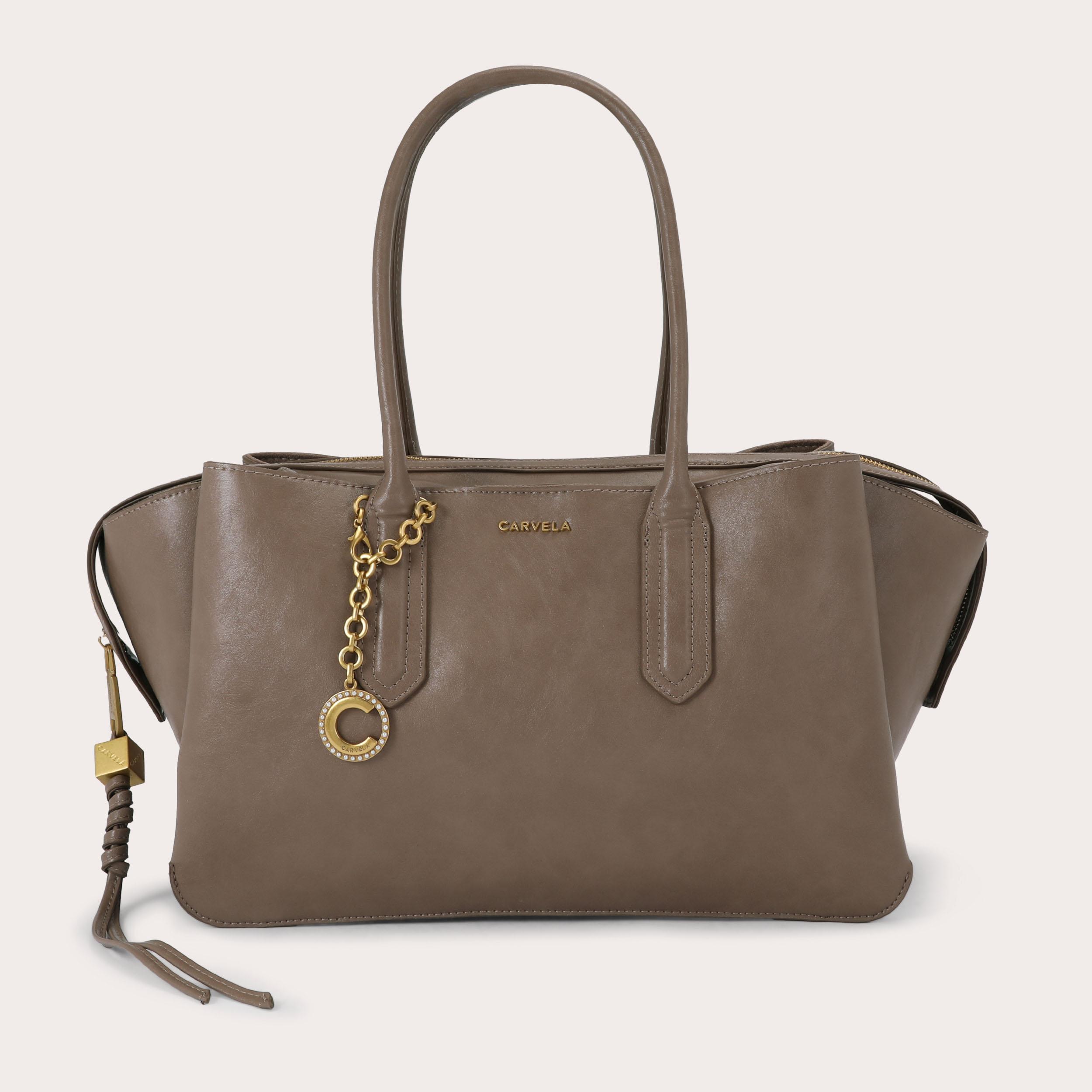 CAMMIE 3 Camel Suedette Tote Bag by CARVELA