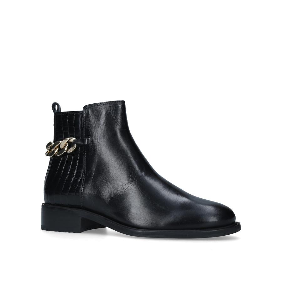 SHELL Black Chain Ankle Boots by CARVELA