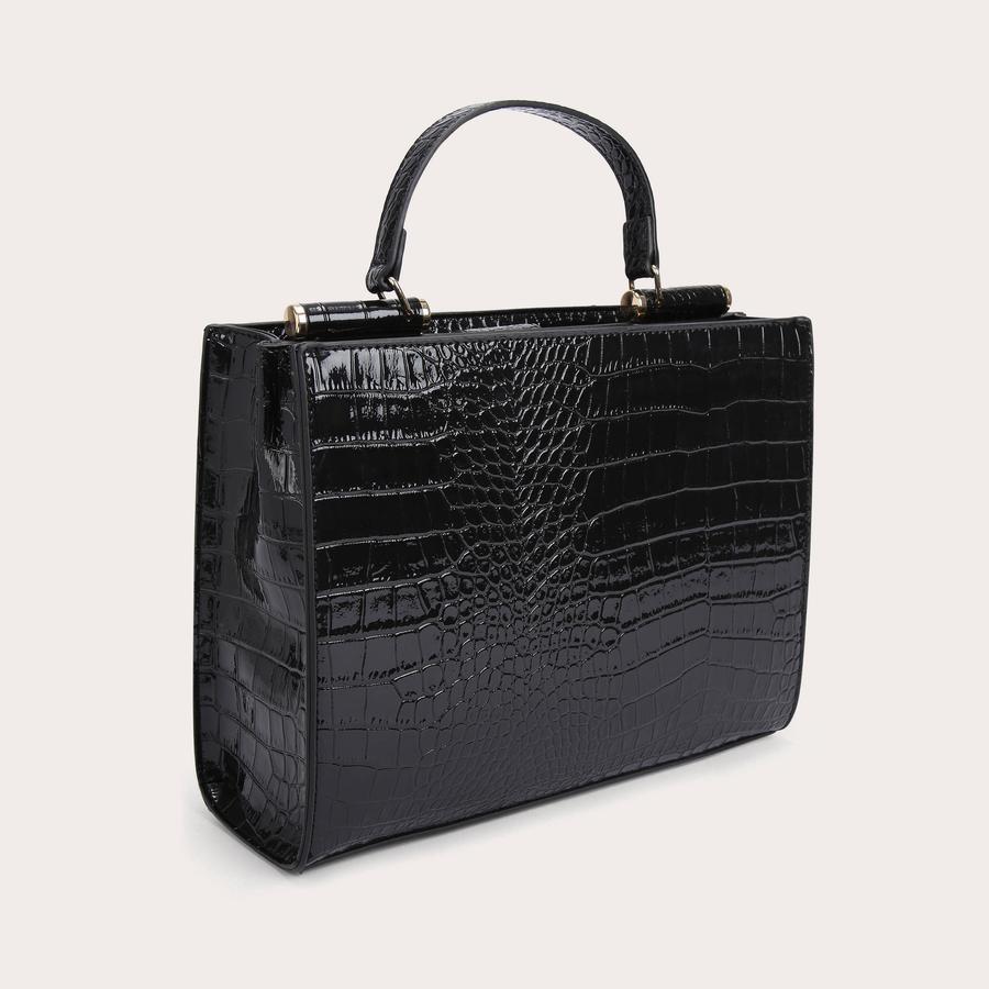 JESSICA MIDI TOTE Black Croc Tote Bag by CARVELA