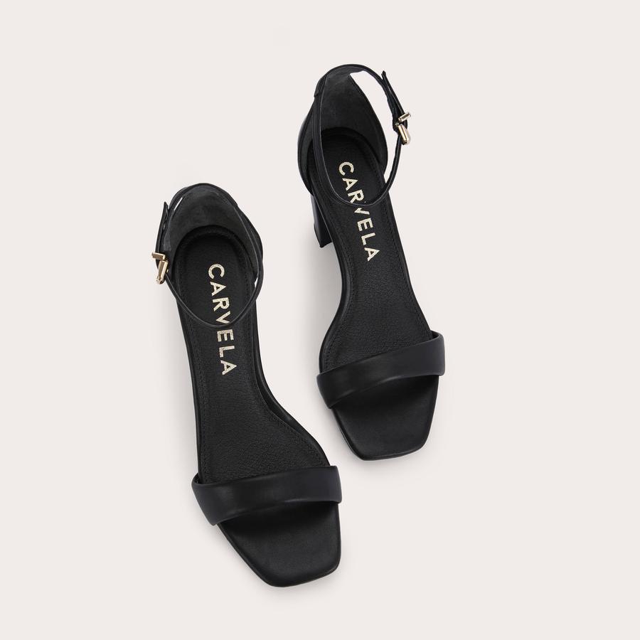 SECOND SKIN SANDAL Black Block Heel Sandals by CARVELA