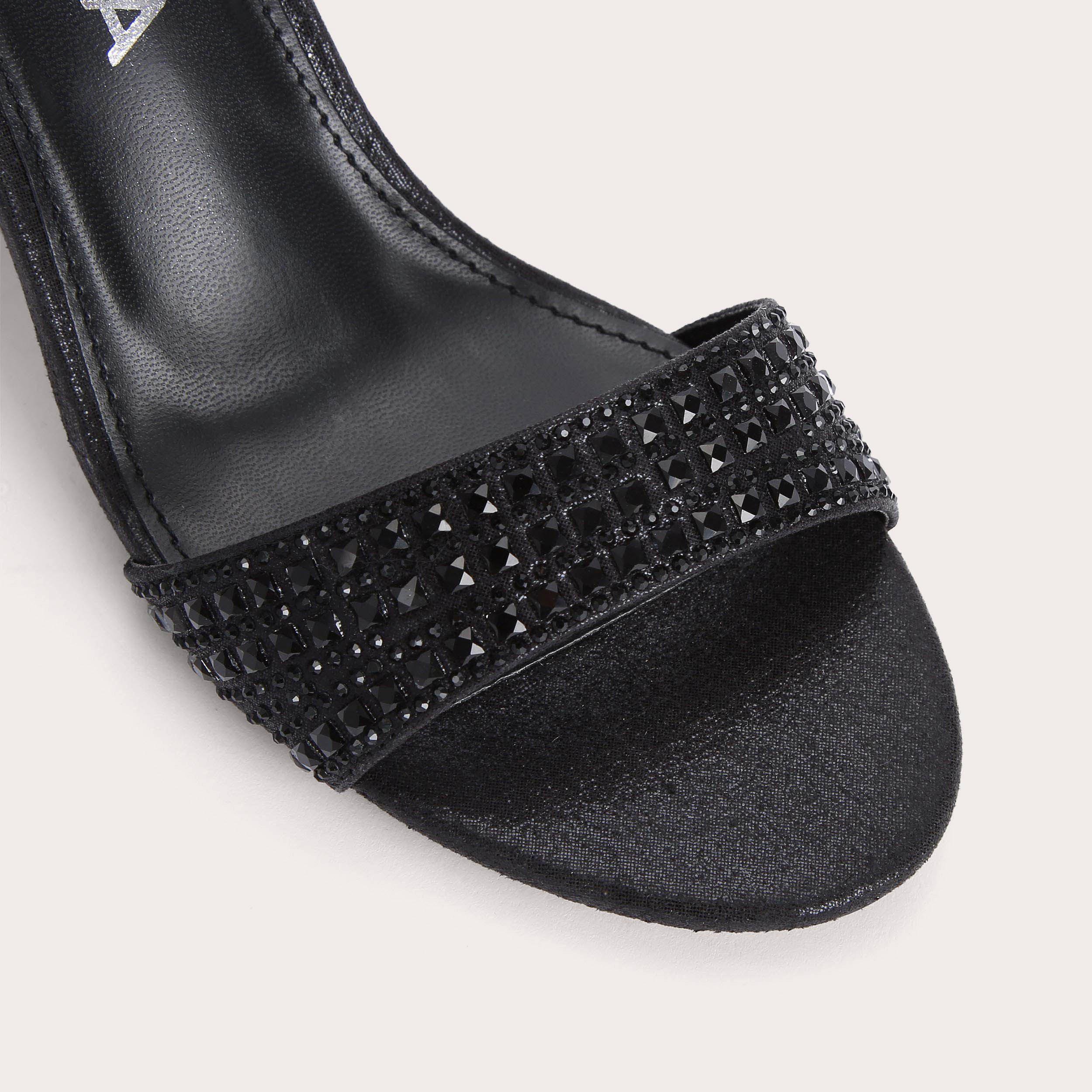 KIANNI Black Embellished Block Heel Sandals by CARVELA