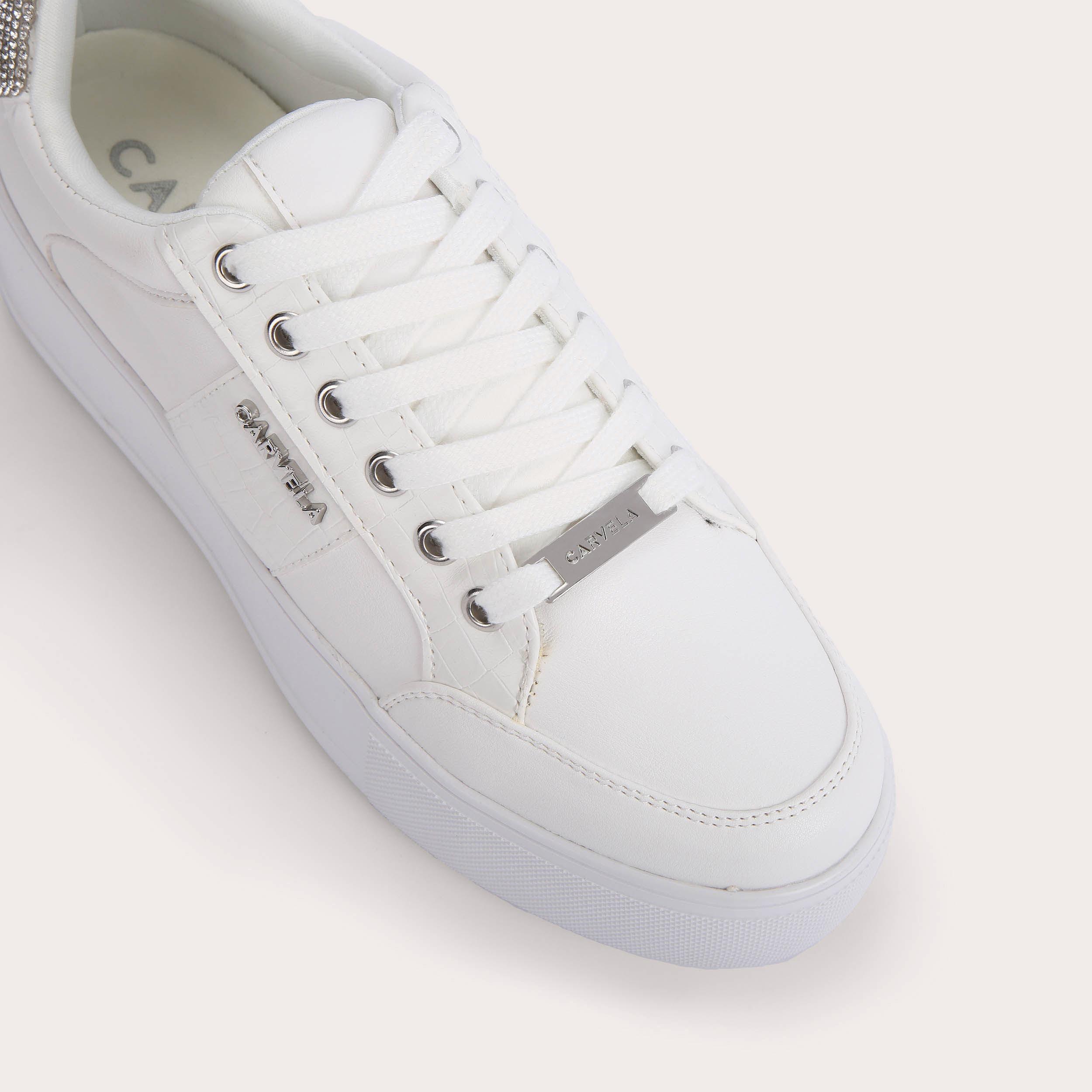 JIVE LACE UP White Lace Up Trainers by CARVELA
