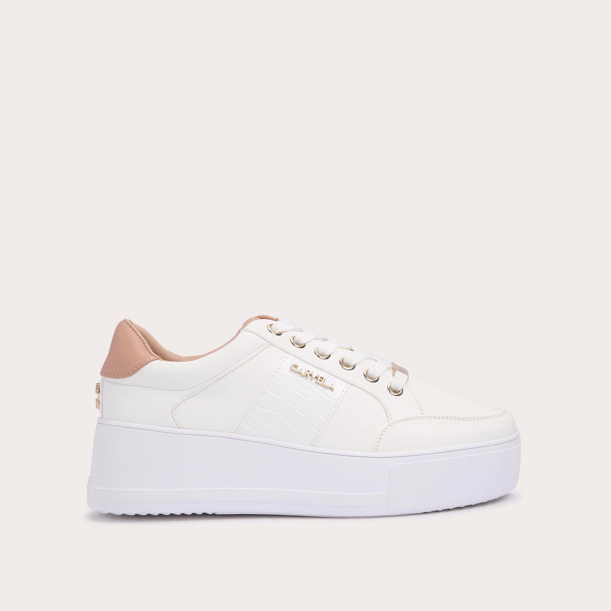 JIVE LACE UP White Lace Up Trainers by CARVELA