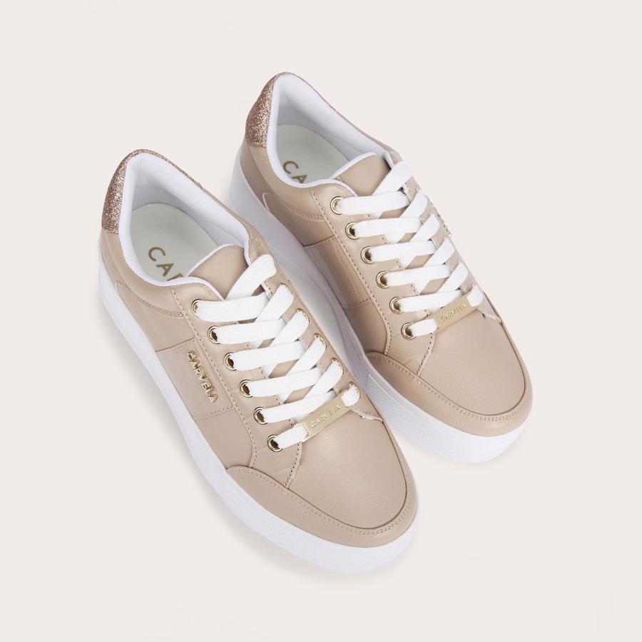 Rose gold carvela trainers clearance