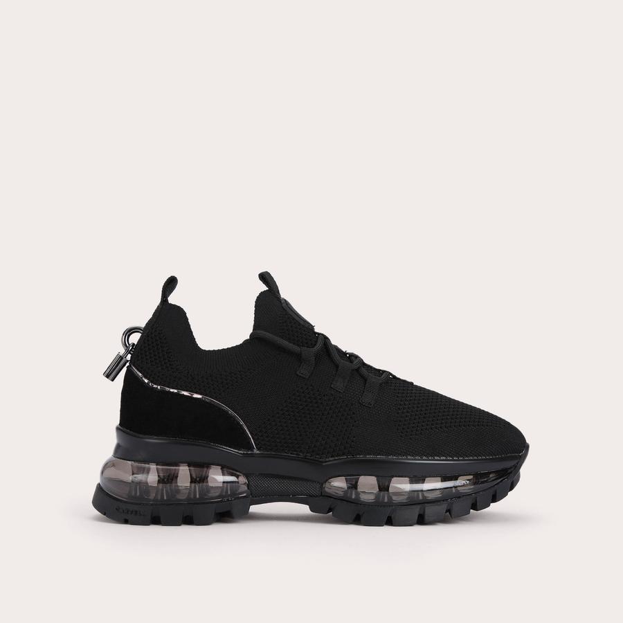 LOCK BUBBLE Black Knitted Sneakers by CARVELA