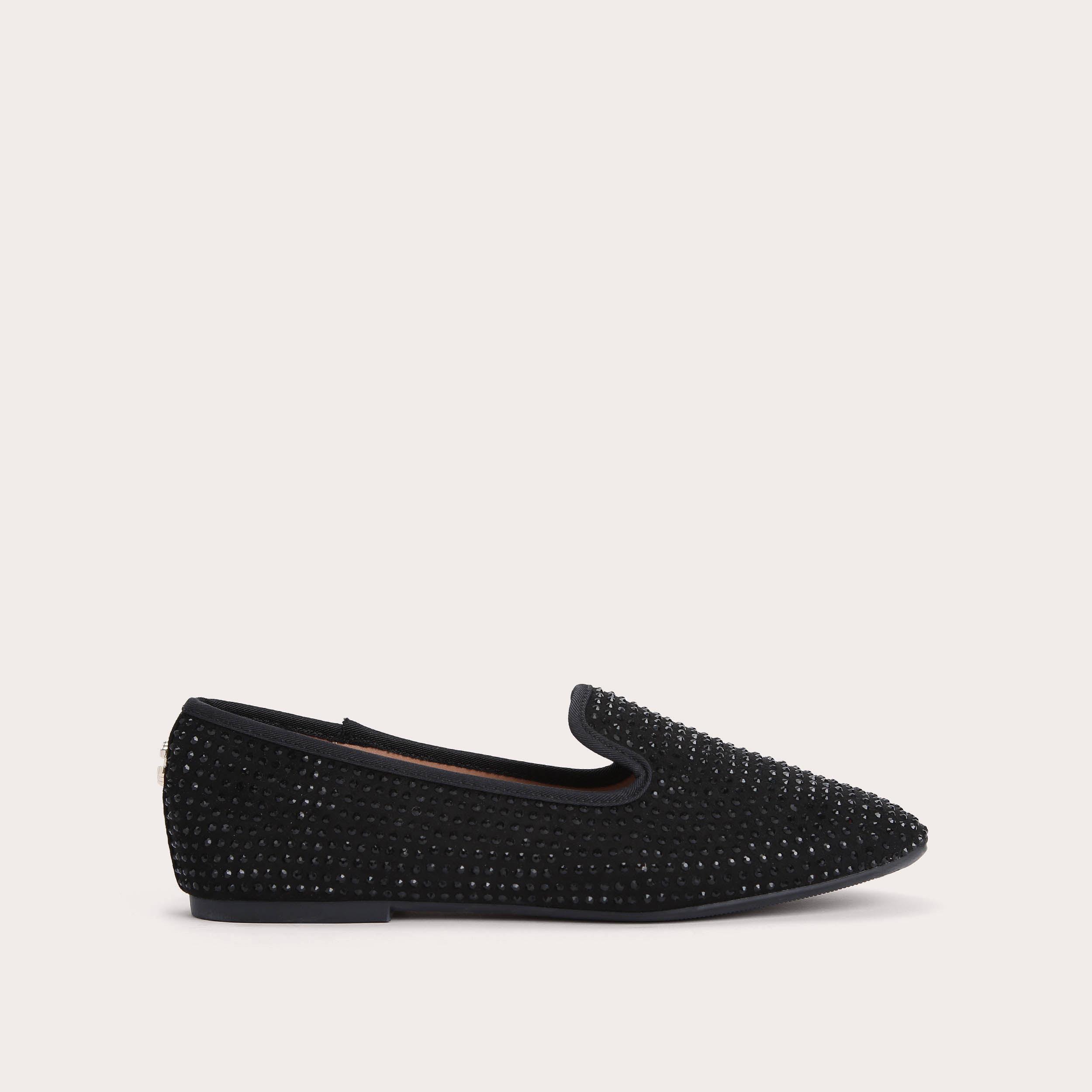 SHINE SLIPPER Black Jewel Encrusted Flats by CARVELA