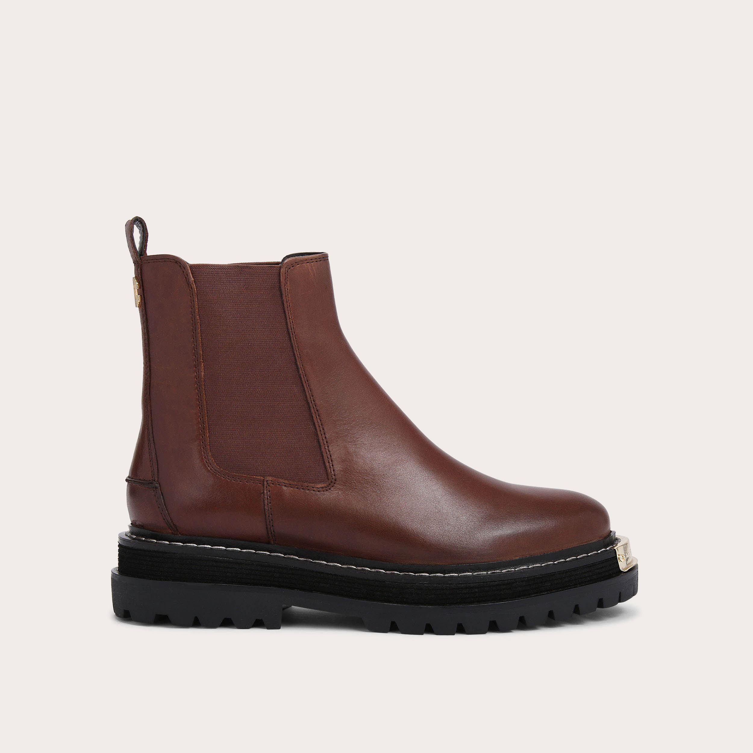 BASE CHELSEA Brown Leather Ankle Boots by CARVELA