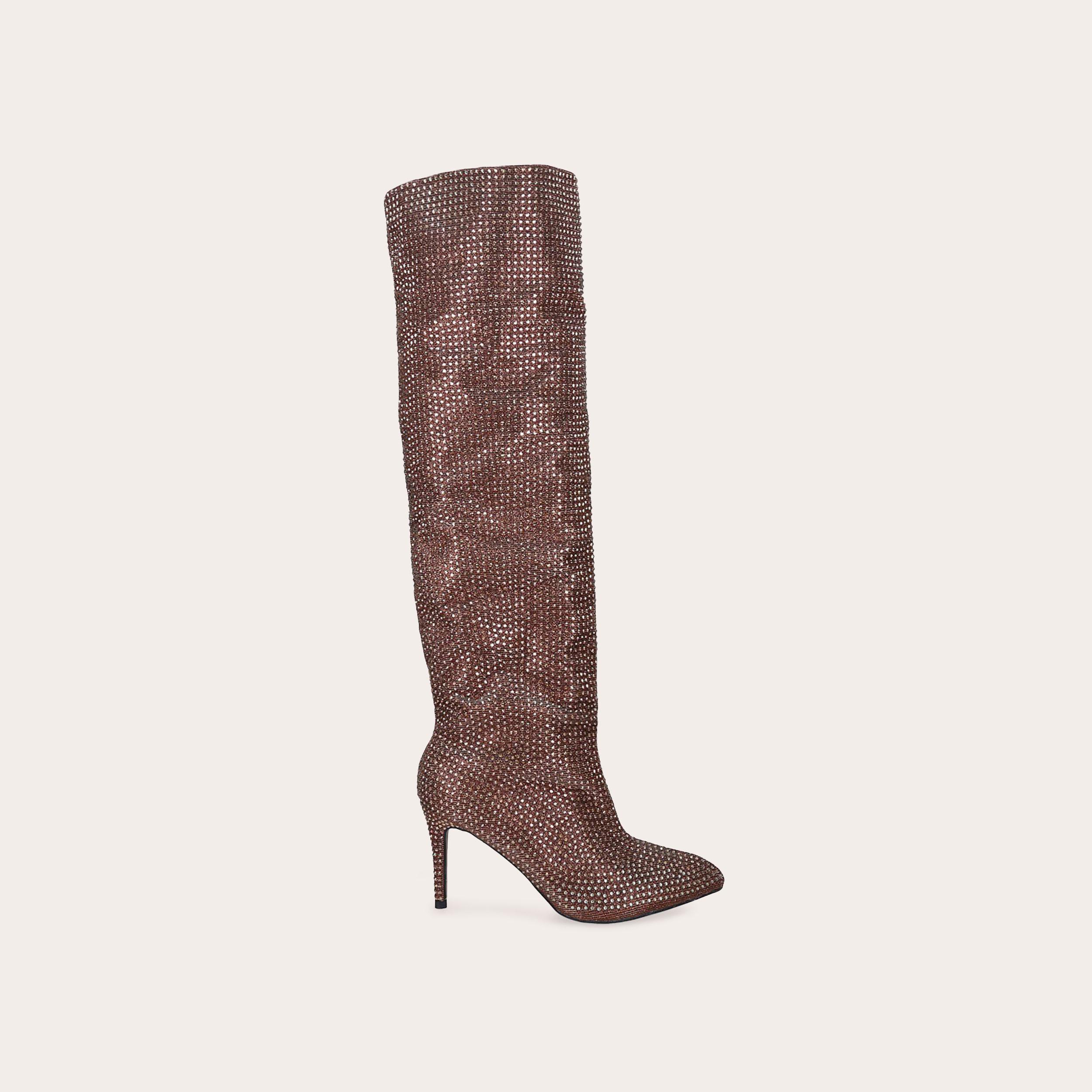 STAND OUT Bronze Jewelled High Leg Boots by CARVELA