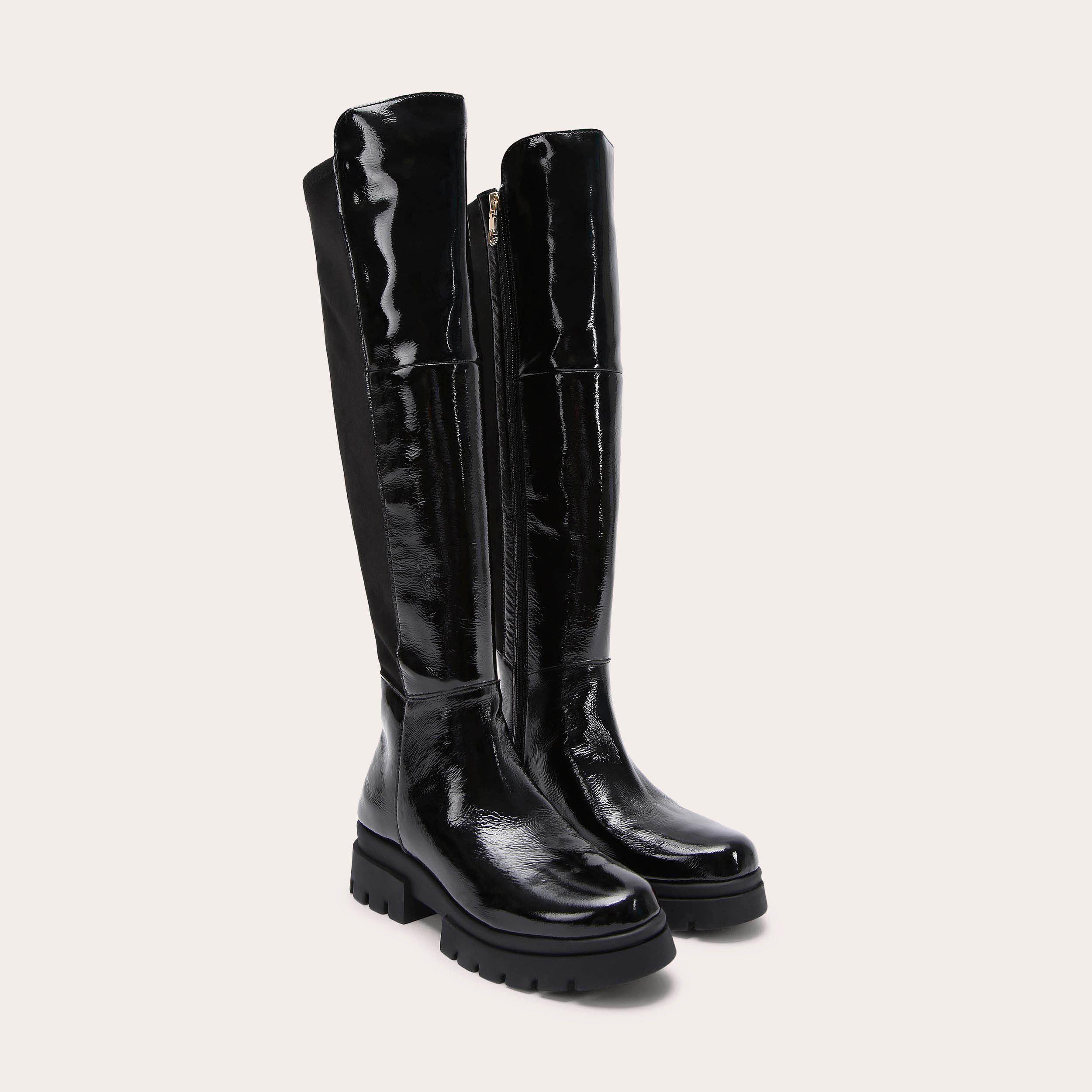 Carvela polished clearance flat knee boots