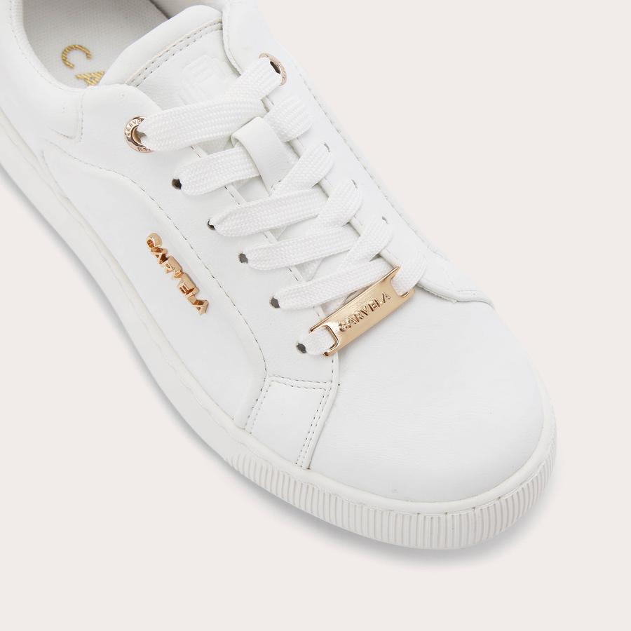 SOAR White Gold Detail Lace Up Trainers by CARVELA