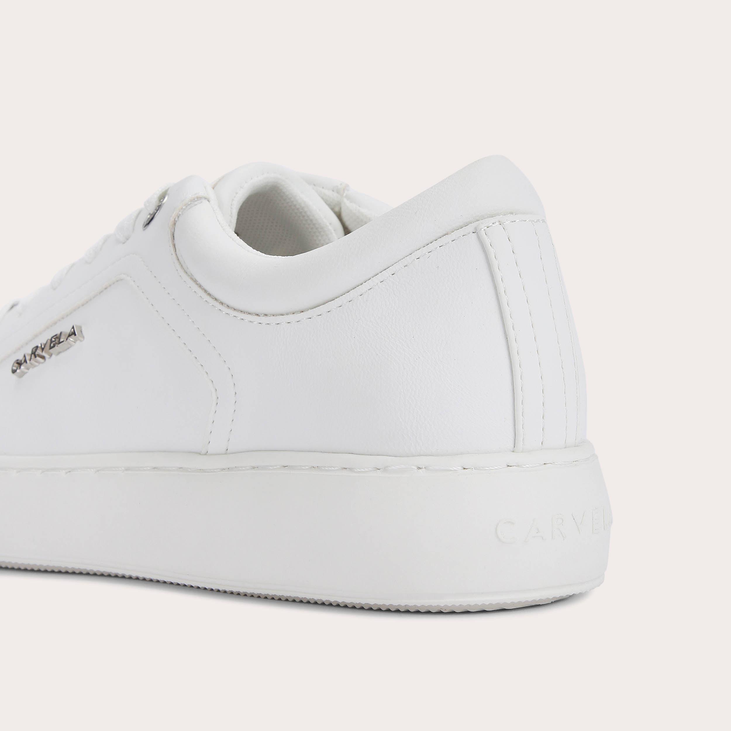 SOAR JEWEL White Lace Up Jewelled Trainers by CARVELA