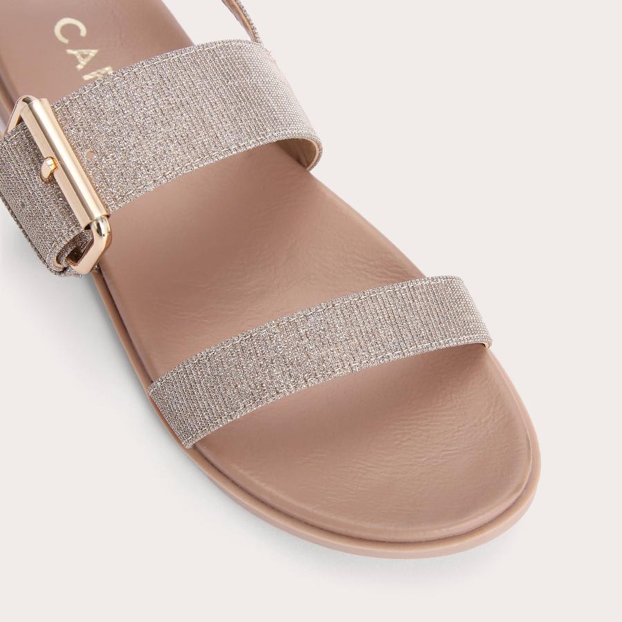 BERLIN Gold Glitter Fabric Sandals by CARVELA