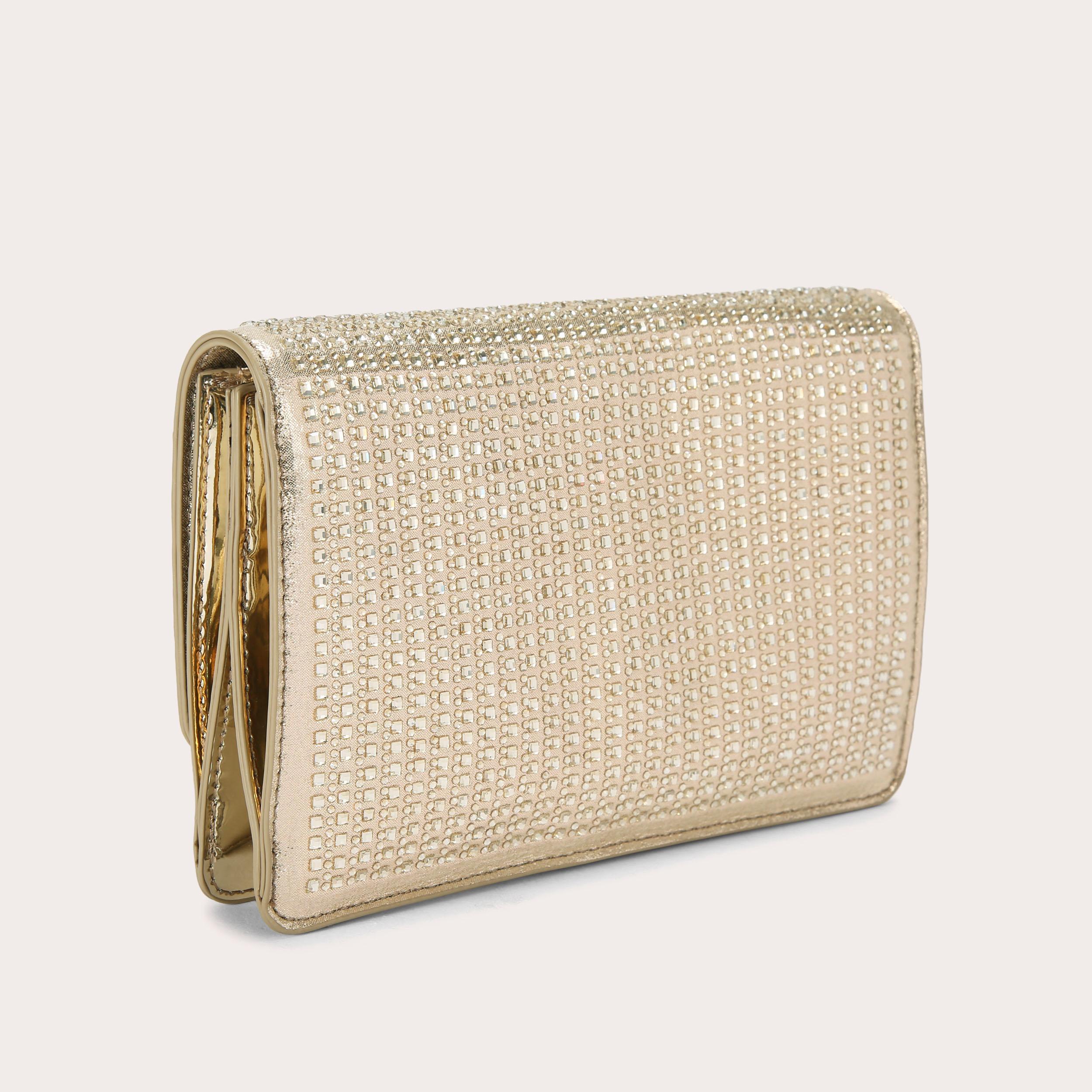 KIANNI CLUTCH Gold Crystal Clutch Bag by CARVELA