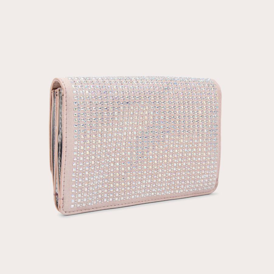 KIANNI CLUTCH Blush Fabric Jewelled Clutch Bag by CARVELA