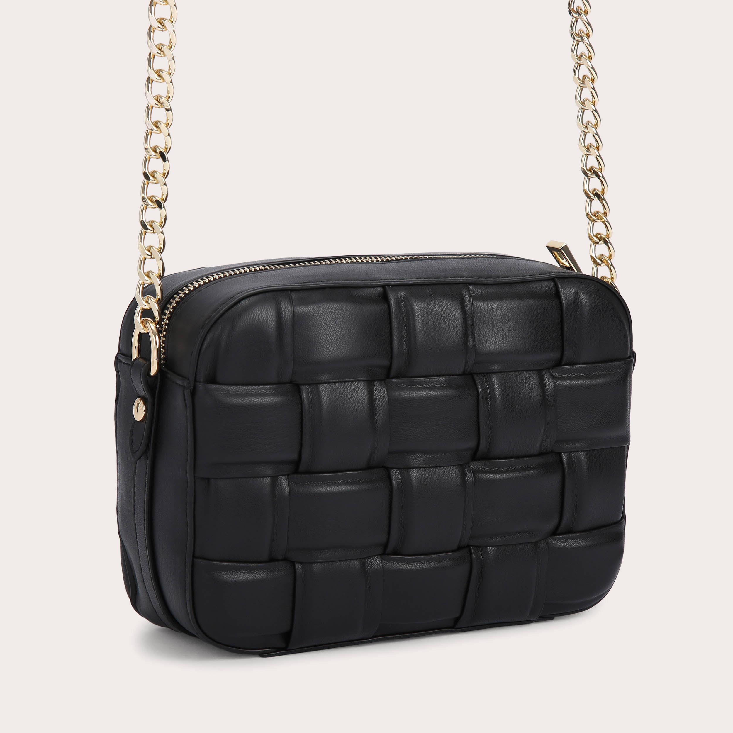 LEXI 2 X BODY Black Woven Cross Body Bag by CARVELA