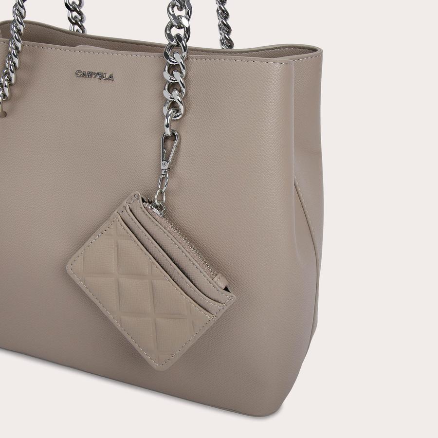 CAMMIE 2 Grey Textured Tote Bag by CARVELA