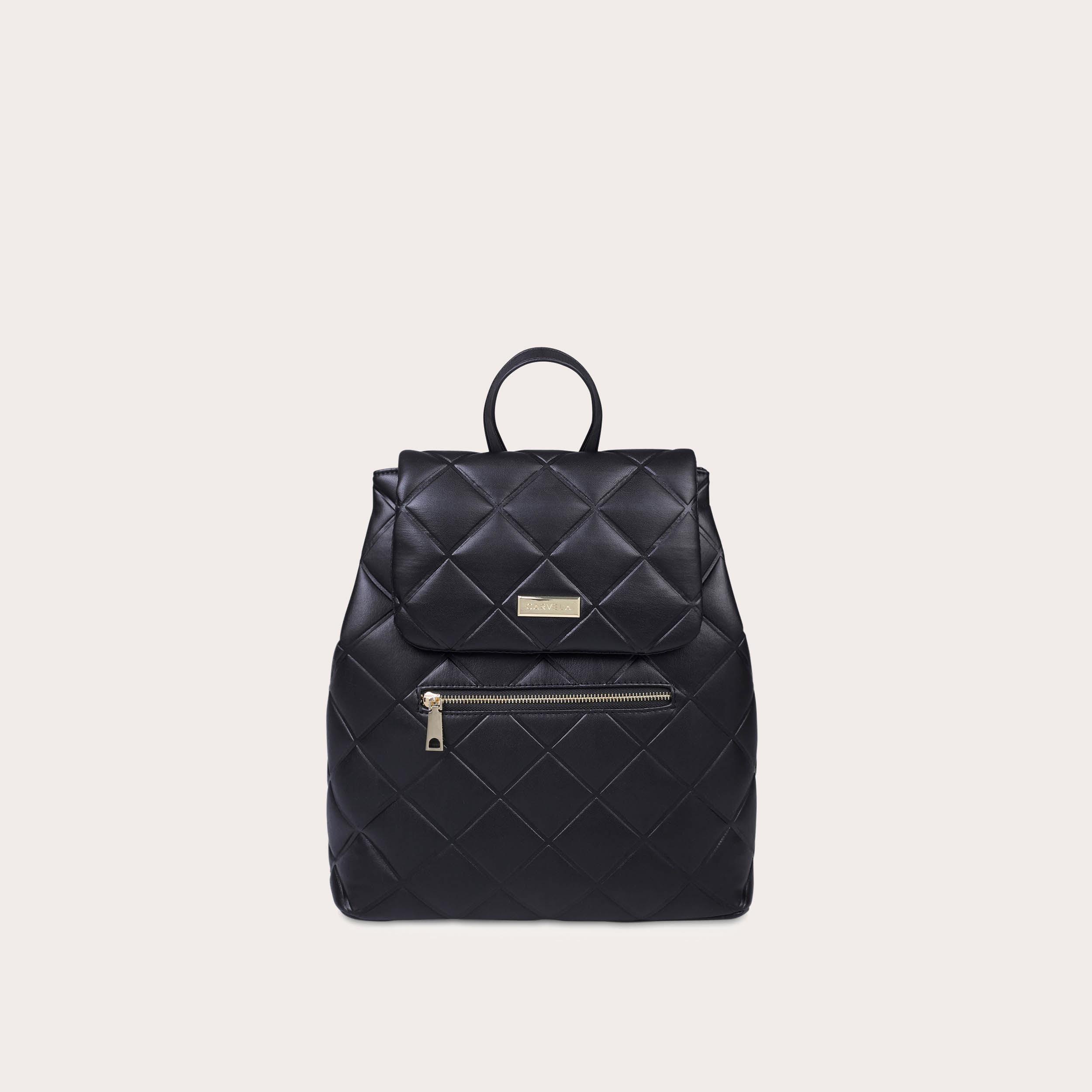 MAIA BACKPACK Black Quilted Large Backpack by CARVELA