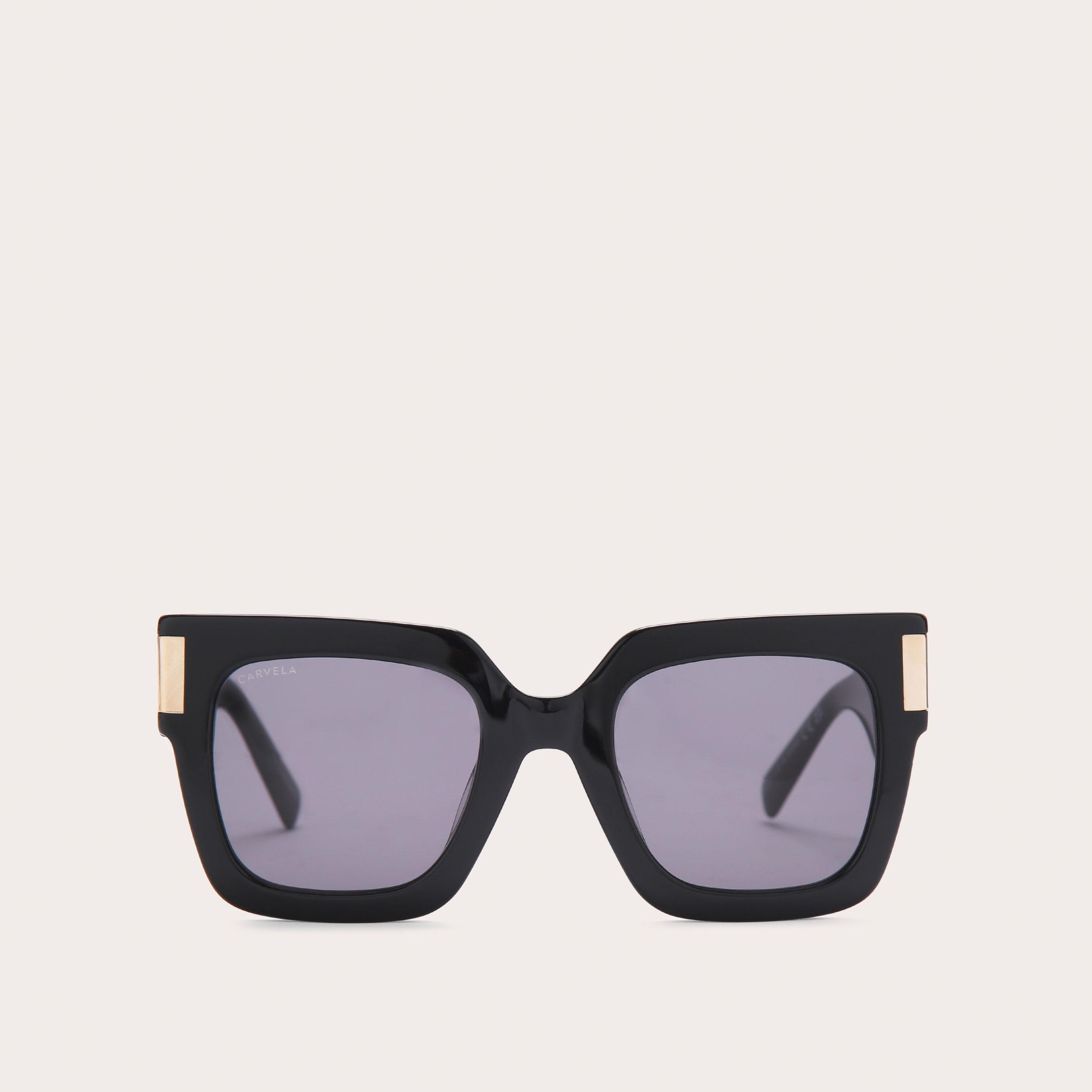 C SUNGLASSES Black Handmade Acetate Square Sunglasses by CARVELA