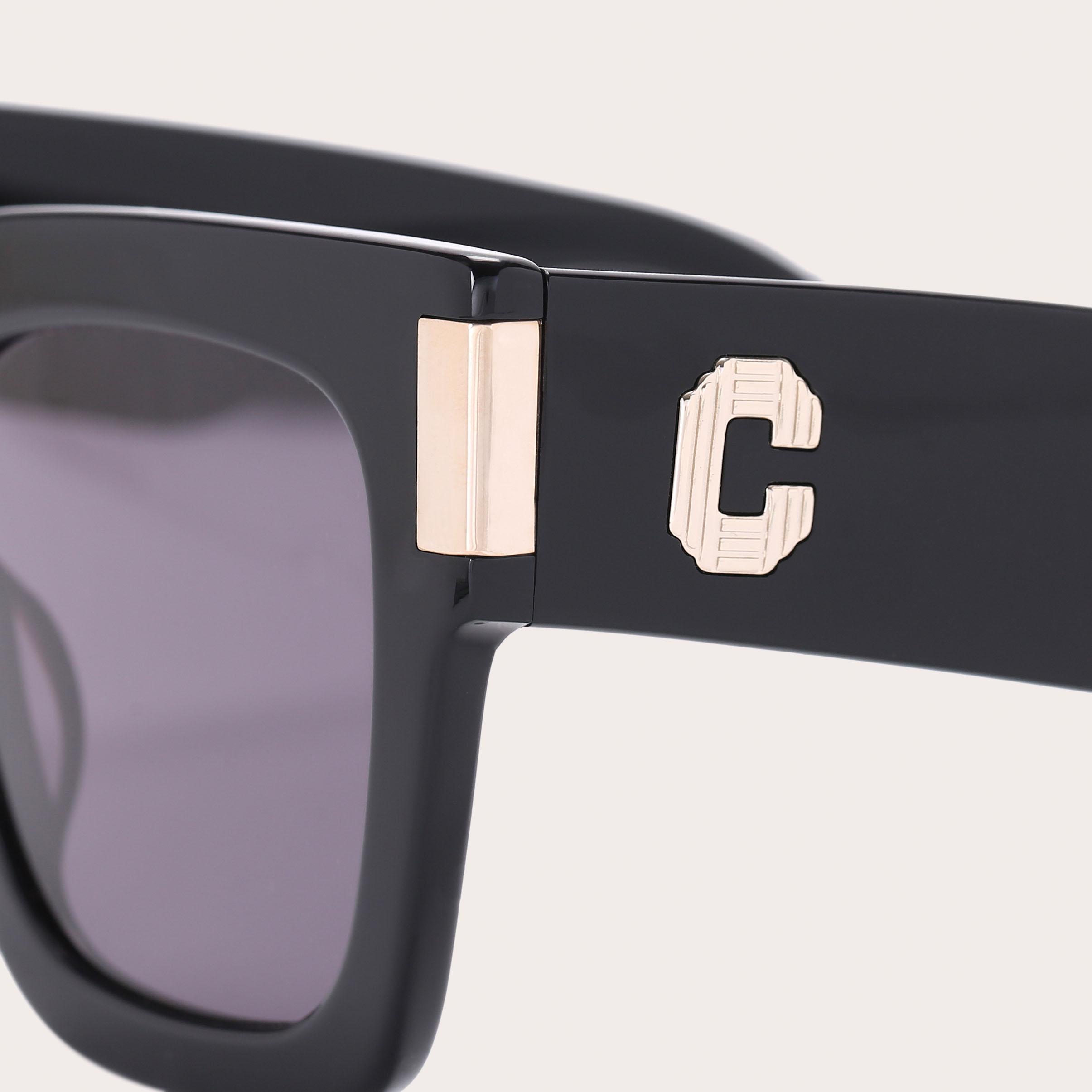 C SUNGLASSES Black Handmade Acetate Square Sunglasses by CARVELA