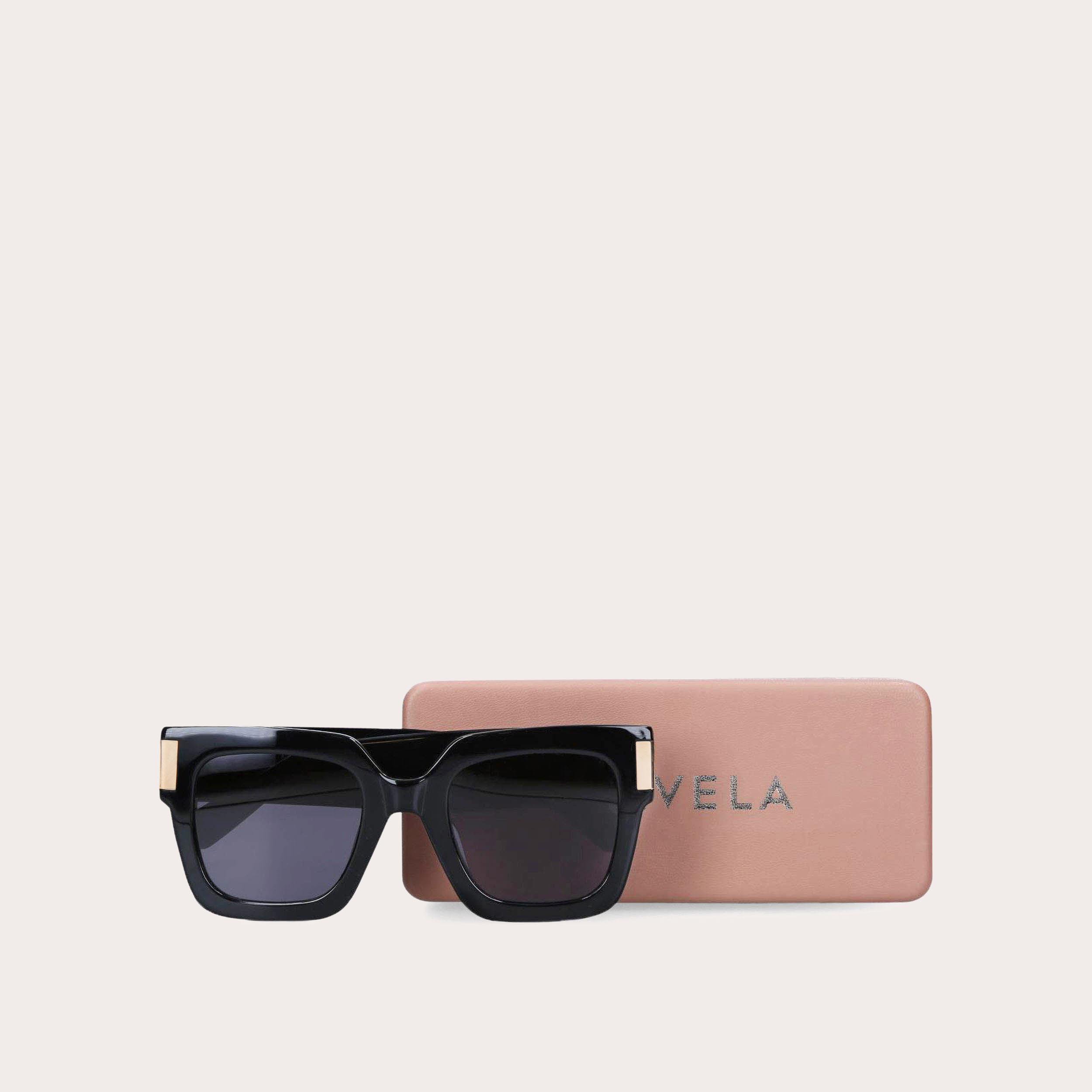 C SUNGLASSES Black Handmade Acetate Square Sunglasses by CARVELA